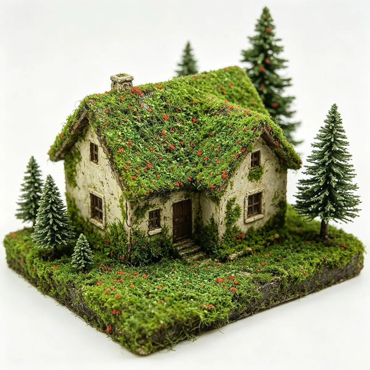 Cayway Rampicanti Miniature Mimetica, Ciuffo D'erba Statico per Modellismo Ferroviario Paesaggio, Accessori Diorama, Scenografia, Verde Rosso