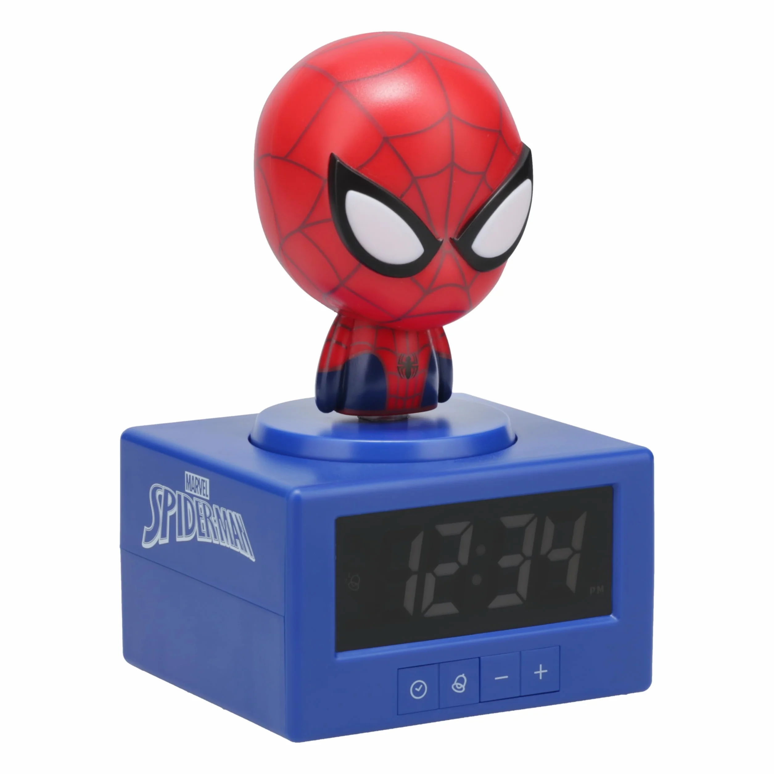 Paladone, Sveglia digitale di Spider-Man della Marvel, con luce notturna e musica, con licenza ufficiale MCU, decorazione per camera da letto a tema supereroe, per bambini e ragazzi, a batteria