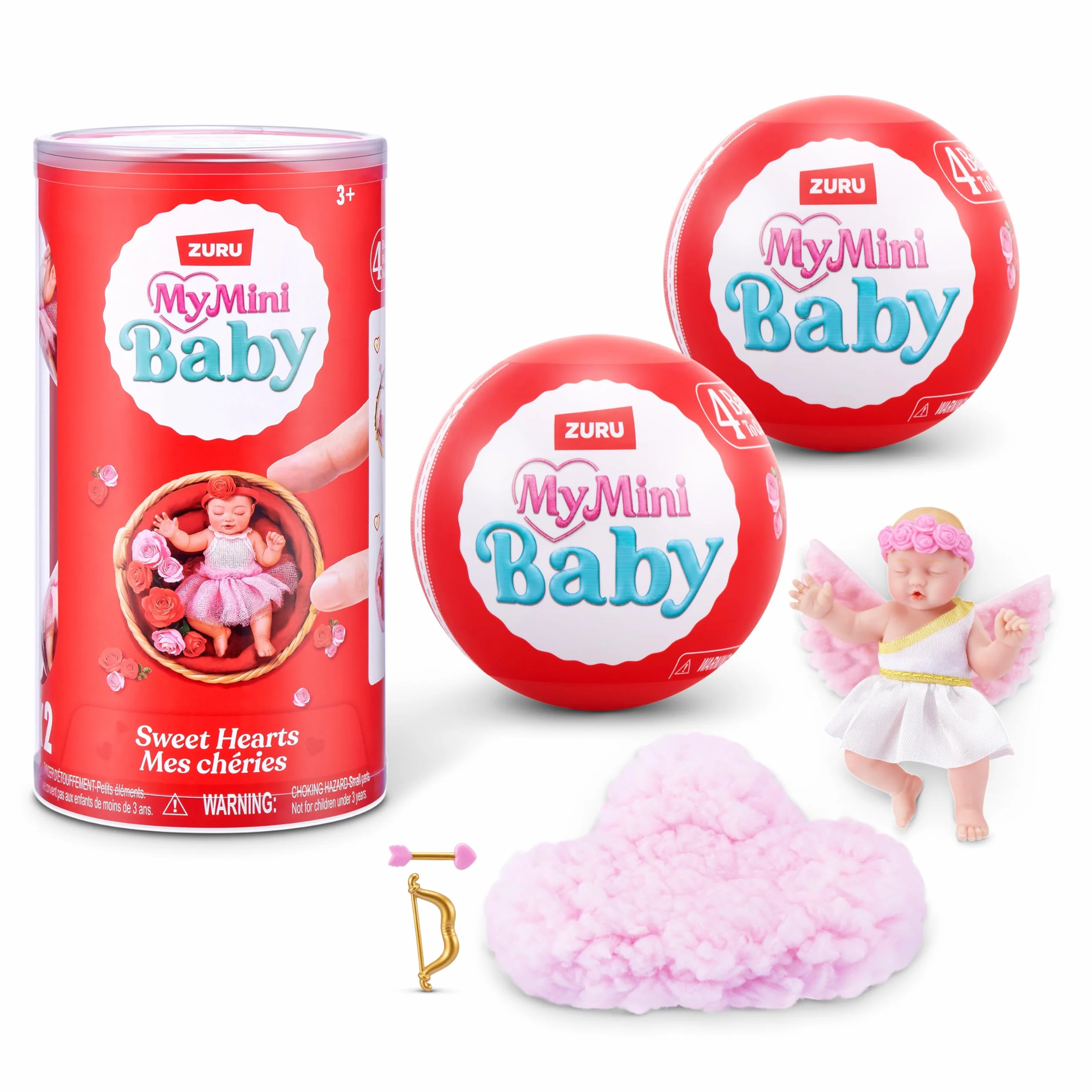 My Mini Baby Sweet Hearts Series 1 2 Pack by ZURU – Capsula misteriosa con bambole da collezione con accessori e set da gioco, giocattolo realistico in miniatura per bambine dai 3 anni in su