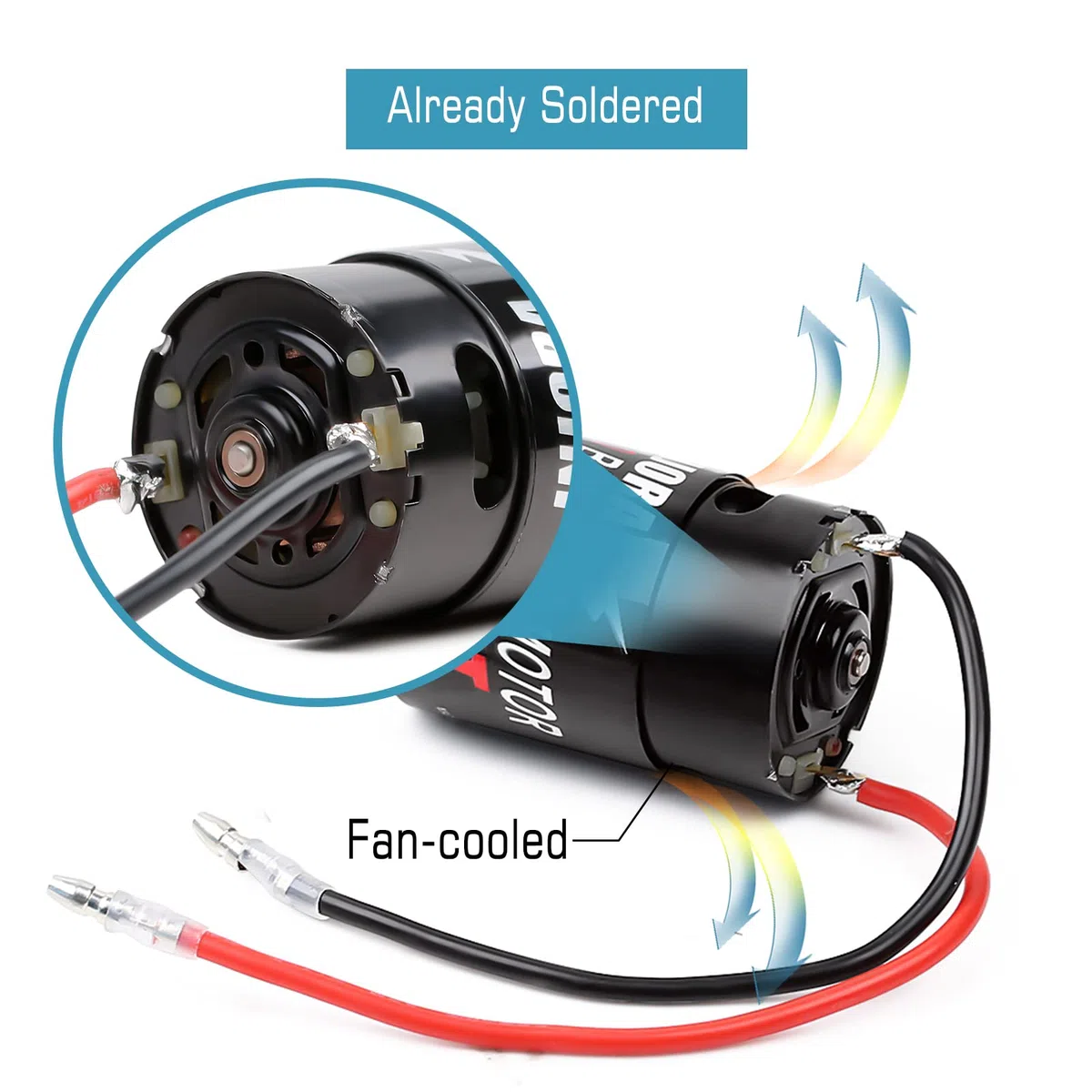 INJORA 550 RC Spazzolato Motore Impermeabile 35T Brushed Waterproof Motor per 1/10 Crawler Axial SCX10 Pro TRX4 TRX6 VS4-10 Redcat Gen 8 7 Pro Enduro RC Auto Barca