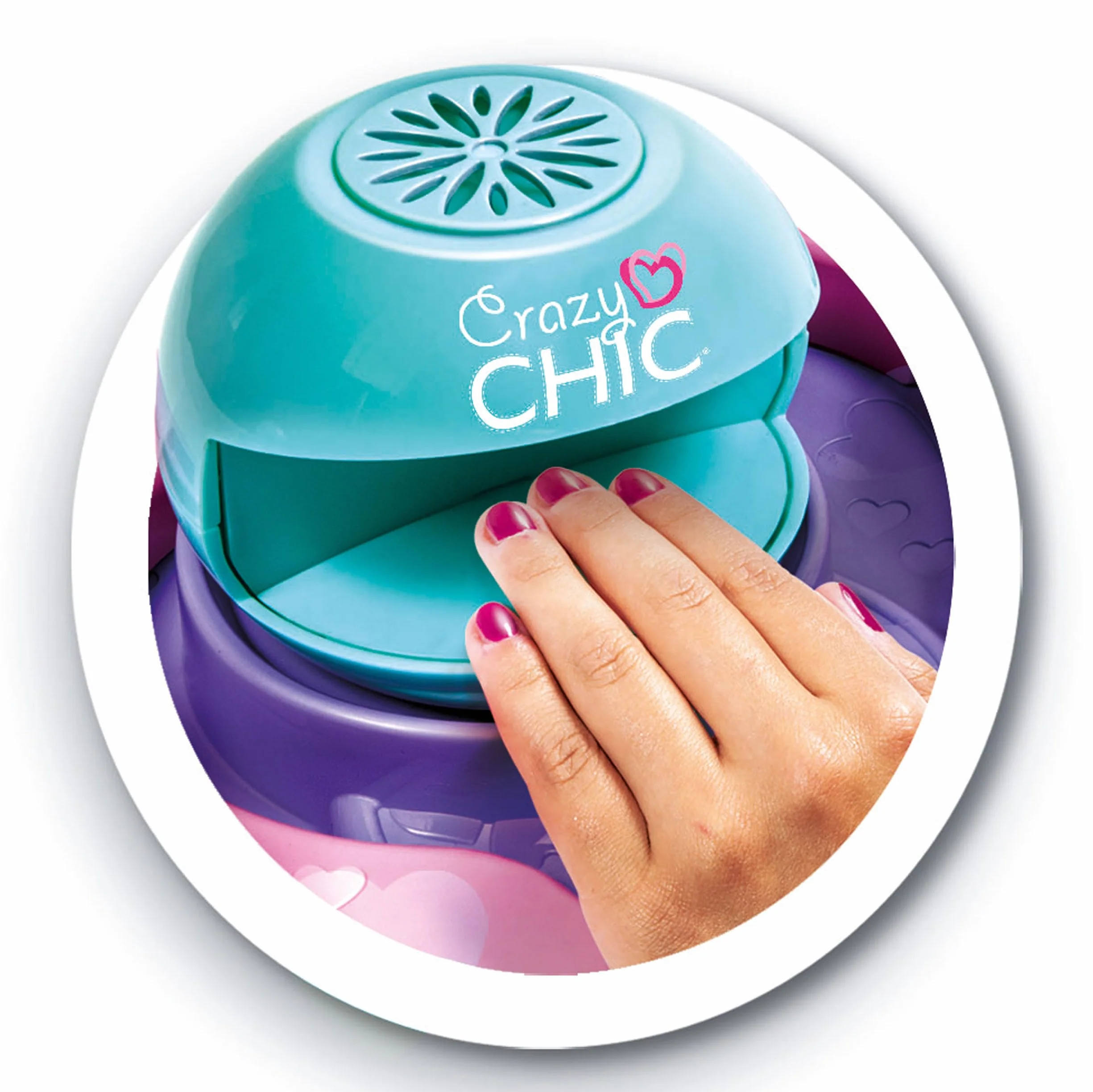 Clementoni - Set per Decorare Unghie Bambina, Crazy Chic Cool Nails, Gioco Creativo, Atelier Unghie con Smalti e Macchina Asciugasmalto, Idea Regalo per Bambine 6 Anni, 18599