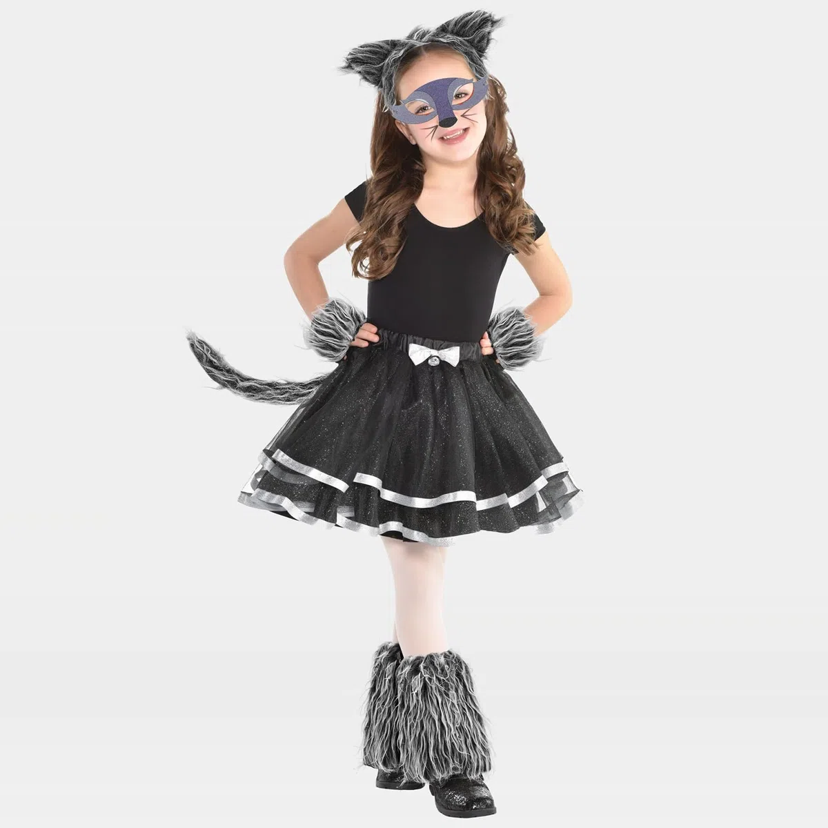 XEPST Set di costumi da lupo animale, orecchie e coda di lupo con fascia di lupo zampe di lupo soffici maschera di lupo coda di lupo per costume di animale cosplay compleanno Halloween