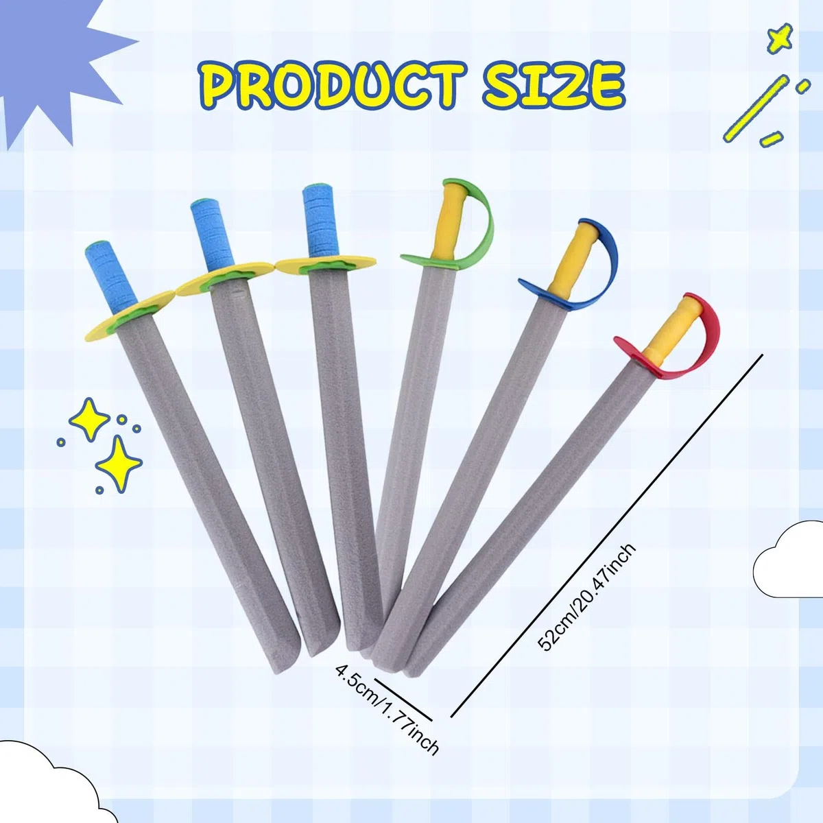 Spade di Schiuma per Bambini, Accessori per Cosplay, Regali, Giochi di finzione, attività di Compleanno, Leggere per spettacoli teatrali, bomboniere, 6 Pezzi