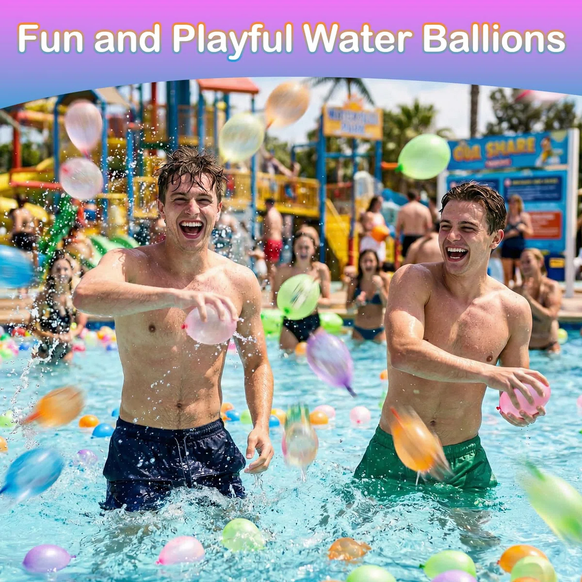 CIYIN 555 Pcs Palloncini d'Acqua, Colorato Bombe Dacqua Palloncini con 4 Attacchi Rubinetto, Palloncini Acqua Autosigillanti a Riempimento Rapido, per Giochi Acqua, Spiaggia, Piscina Feste Estive