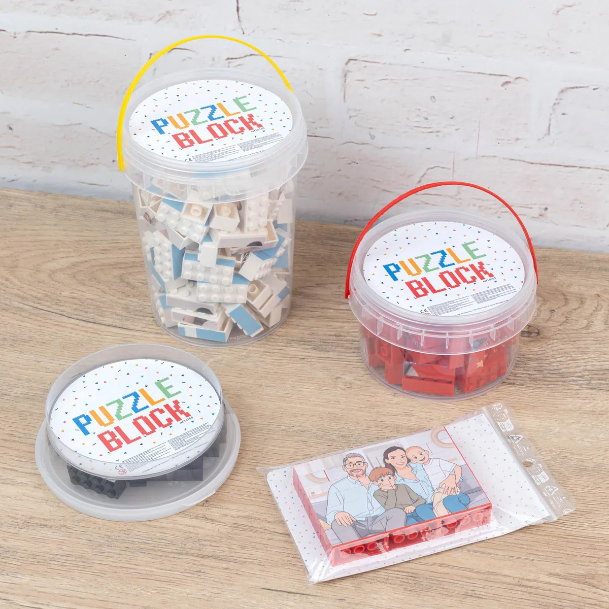 Wanapix | Blocchi da costruzione personalizzato con foto/testo | Scegli colore/dimensione | Compatibile con altre marche. Diverse dimensioni