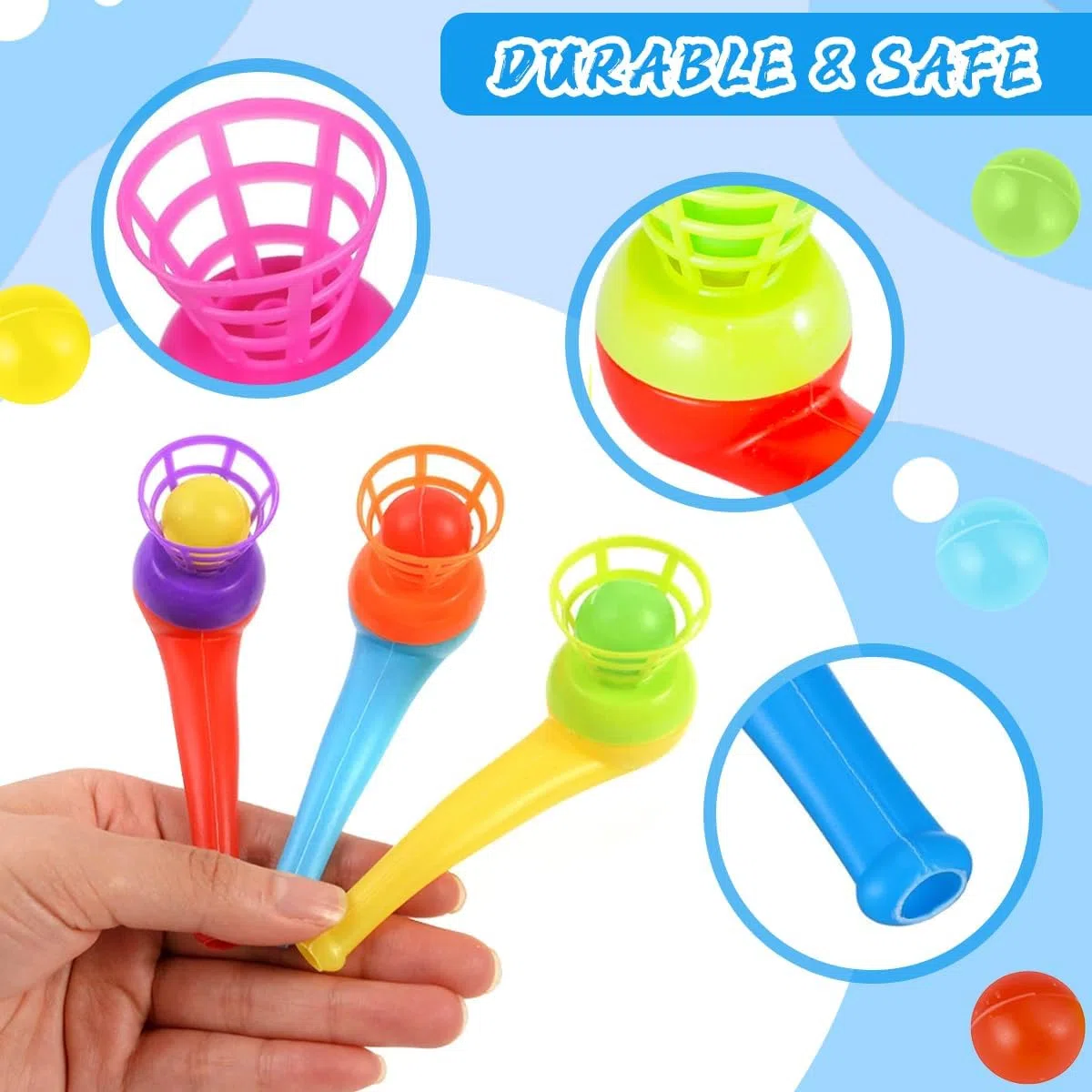 15 Pezzi Soffiaggio Palla Tubo Giocattolo, Palline Galleggianti per Pipe, Palline Che Soffia Giocattoli, Tubo di Soffiaggio Galleggiante, Giocattolo Giocattoli Per Bambini, per Feste(Colore Casuale)