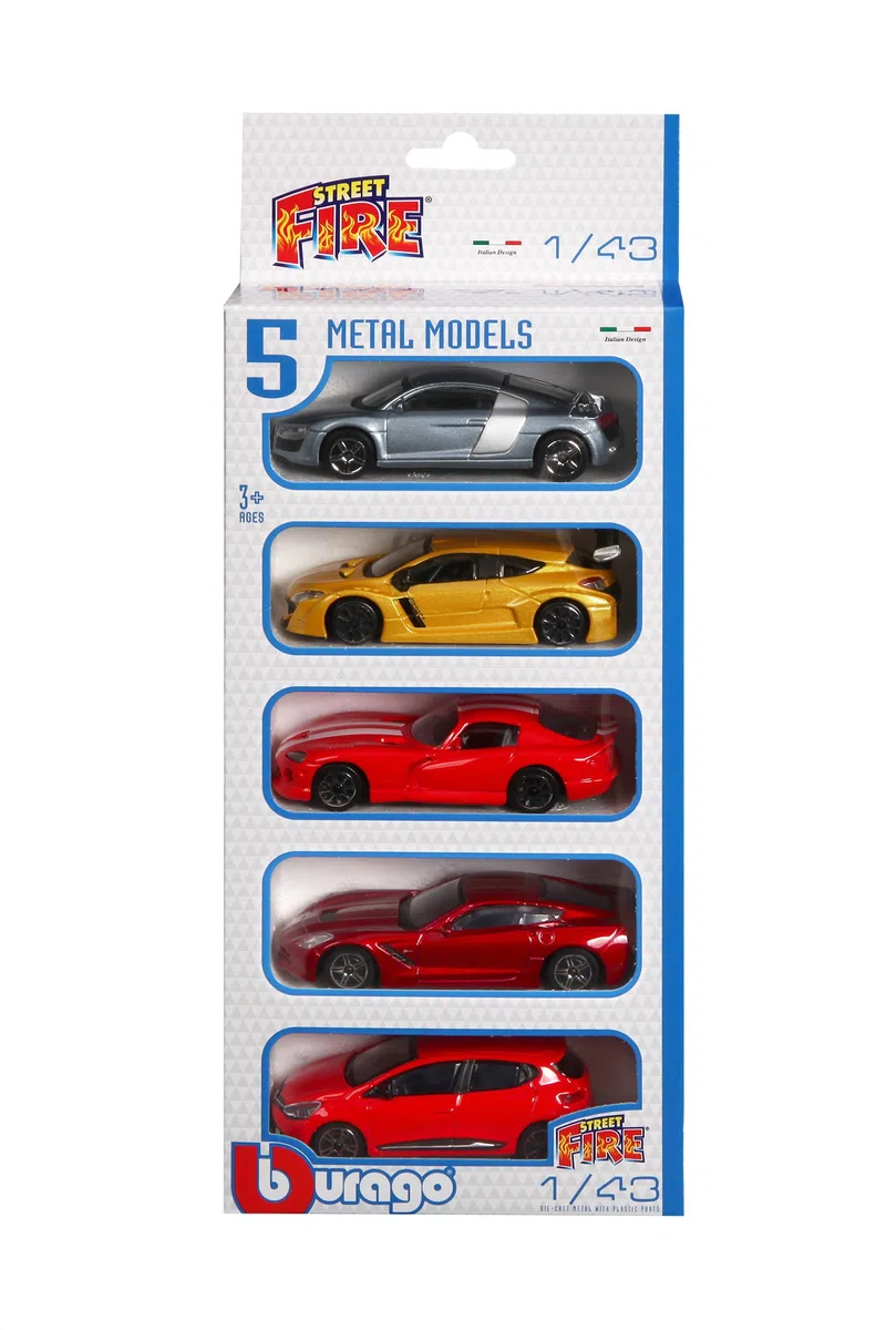 Bburago Maisto France- Confezione da 5 veicoli 1/43, 30007, Aleatoire