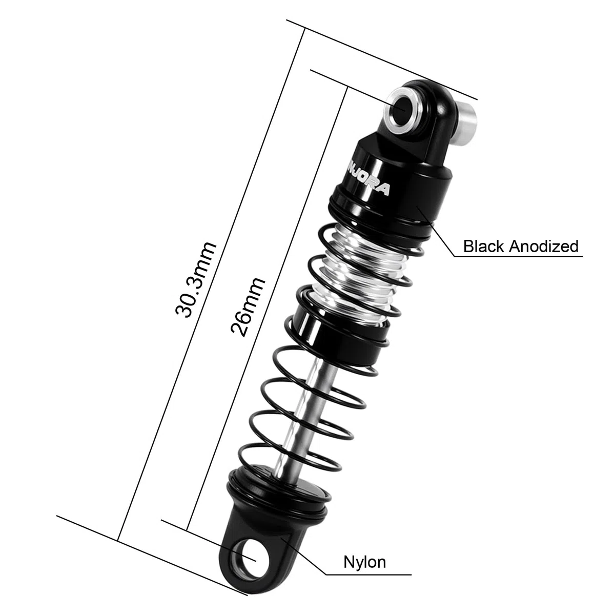 INJORA RC Ammortizzatori da 26mm in Alluminio per 1/30 Axial SCX30