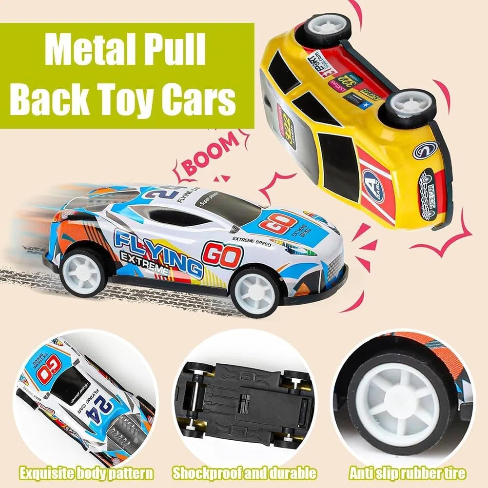 Mini Auto, 30PCS Mini Auto da Corsa Metallo Auto da Corsa Set Macchine con Tappeto da Gioco Veicolo Metallo Die Cast Regali di Natale Cowboy per Carnevale