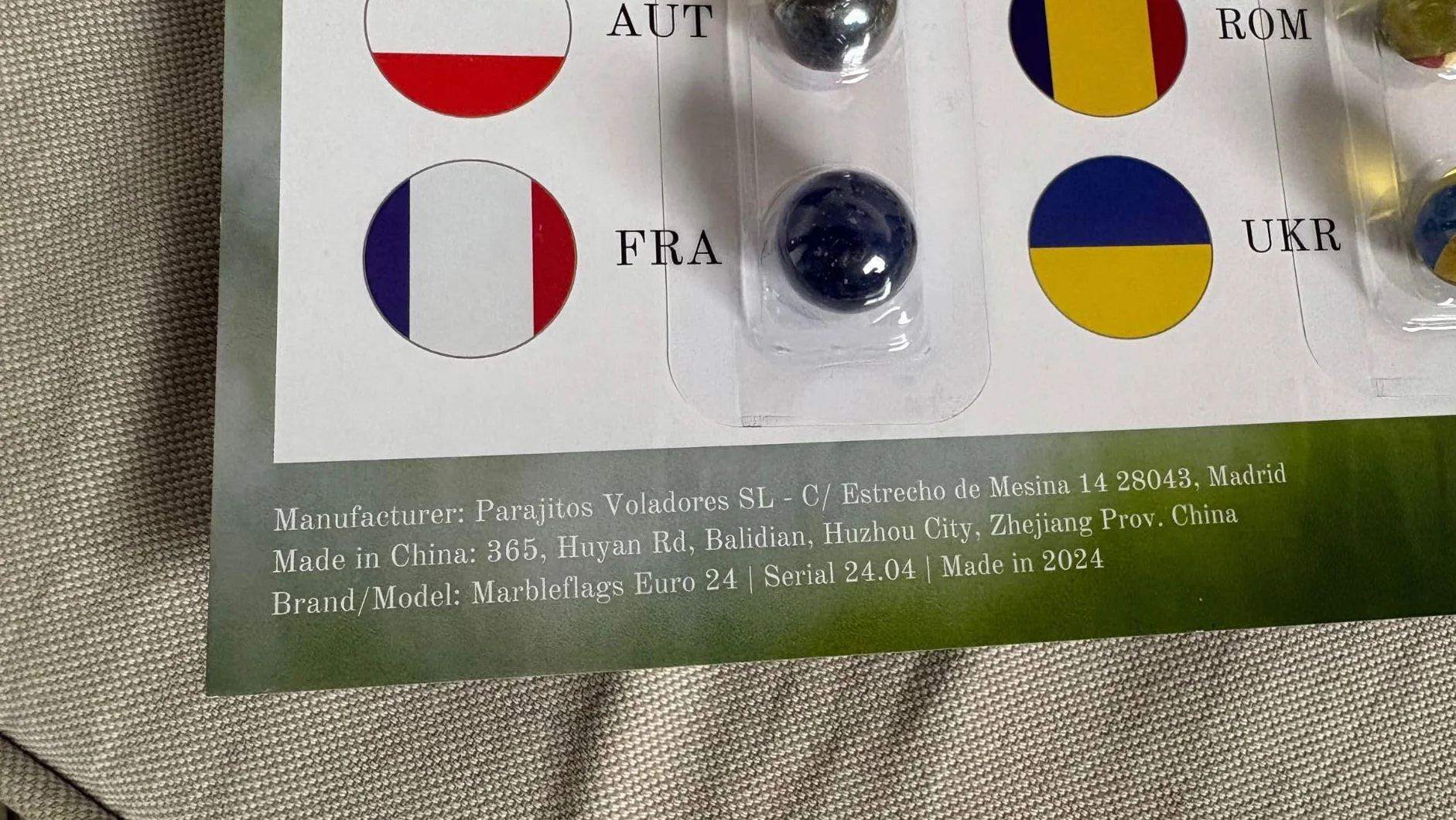 25 biglie di vetro per bambini con bandiera della Coppa del Mondo, 16 mm, ideali per corse di marmo e gare di marmo