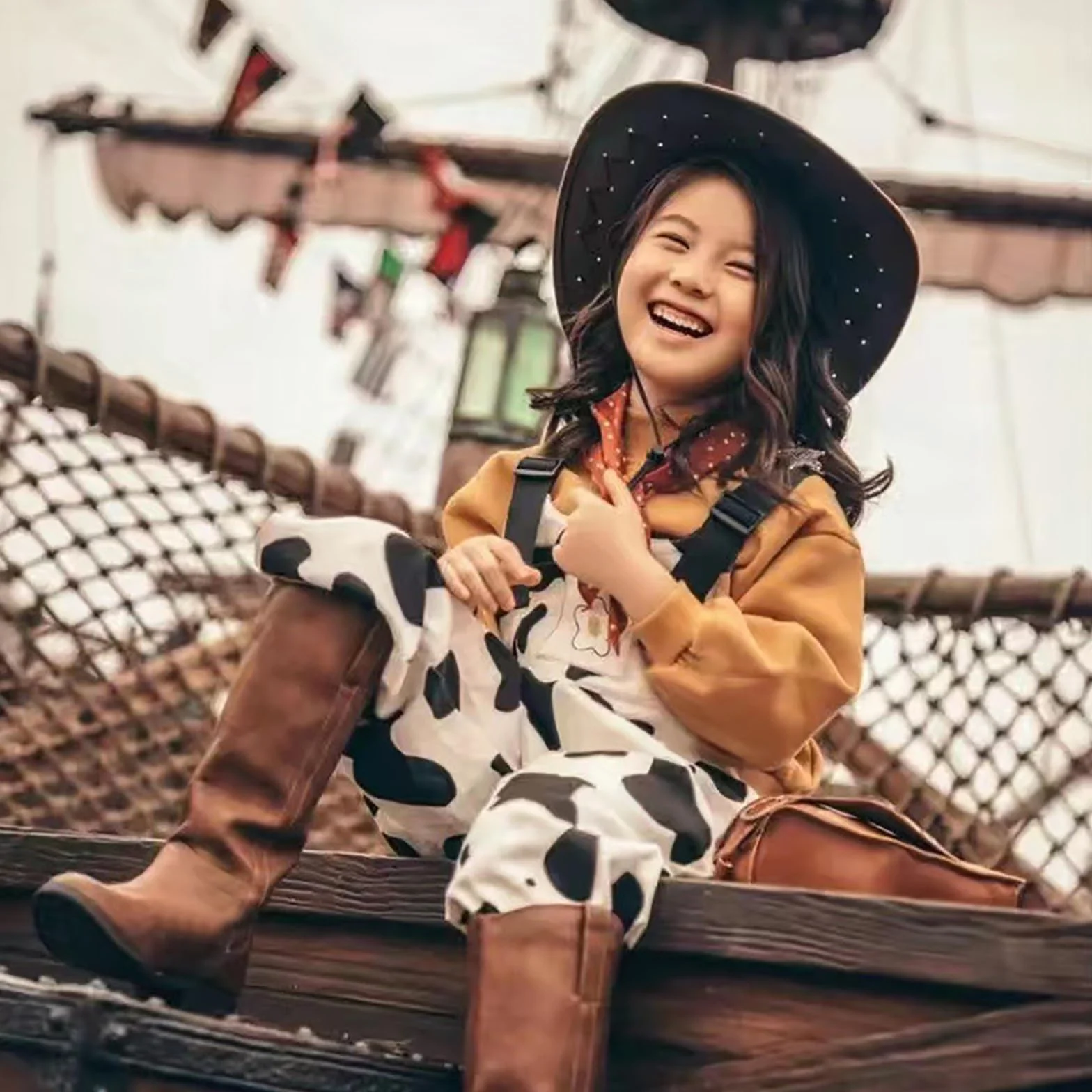 Générique Cappelli da cowboy per bambini in similpelle per bambini, ideale per feste a tema e costumi di Halloween. Abbigliamento Bambini Indipendente