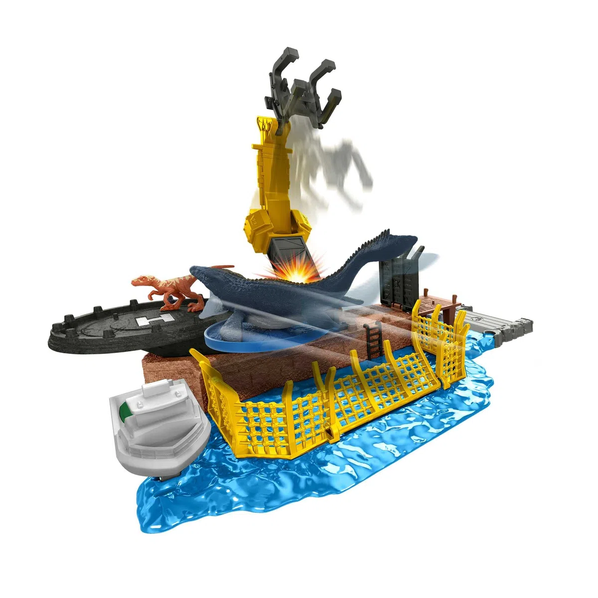 Jurassic World - MINIS PLAYSET MOSASAURUS MAYHEM Playset, Giocattolo per Bambini 4+ Anni, HFF11