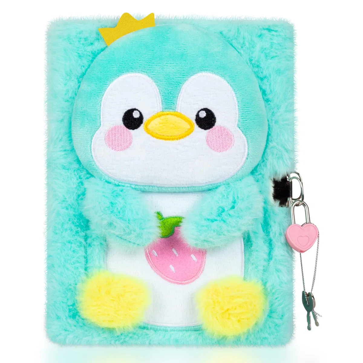 Diario con pinguino per ragazze, con lucchetto e chiavi, diario per bambini, con lucchetto segreto, 160 pagine a righe, per scrivere e disegnare, regalo per ragazze (pinguino)