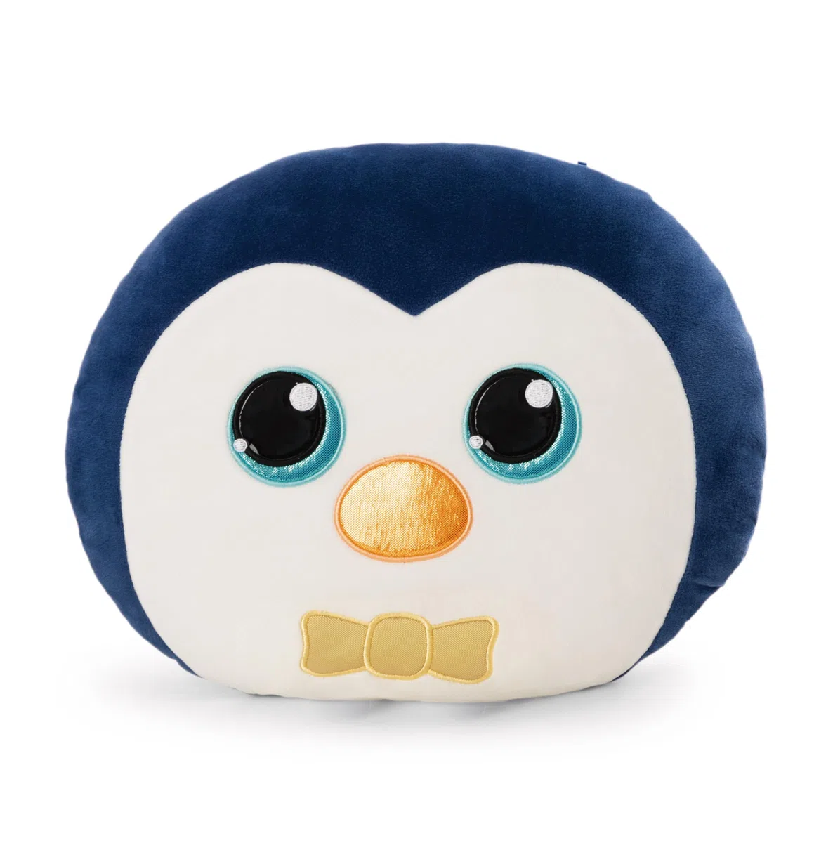 NICI 62209 Glubschis Sniffy Cuscino a Forma di Pinguino, Morbido e Adatto a Ragazzi, Ragazze, Neonati e Amanti dei Peluche, Ideale per casa, Asilo o in Viaggio, 35 x 30 cm, Blu