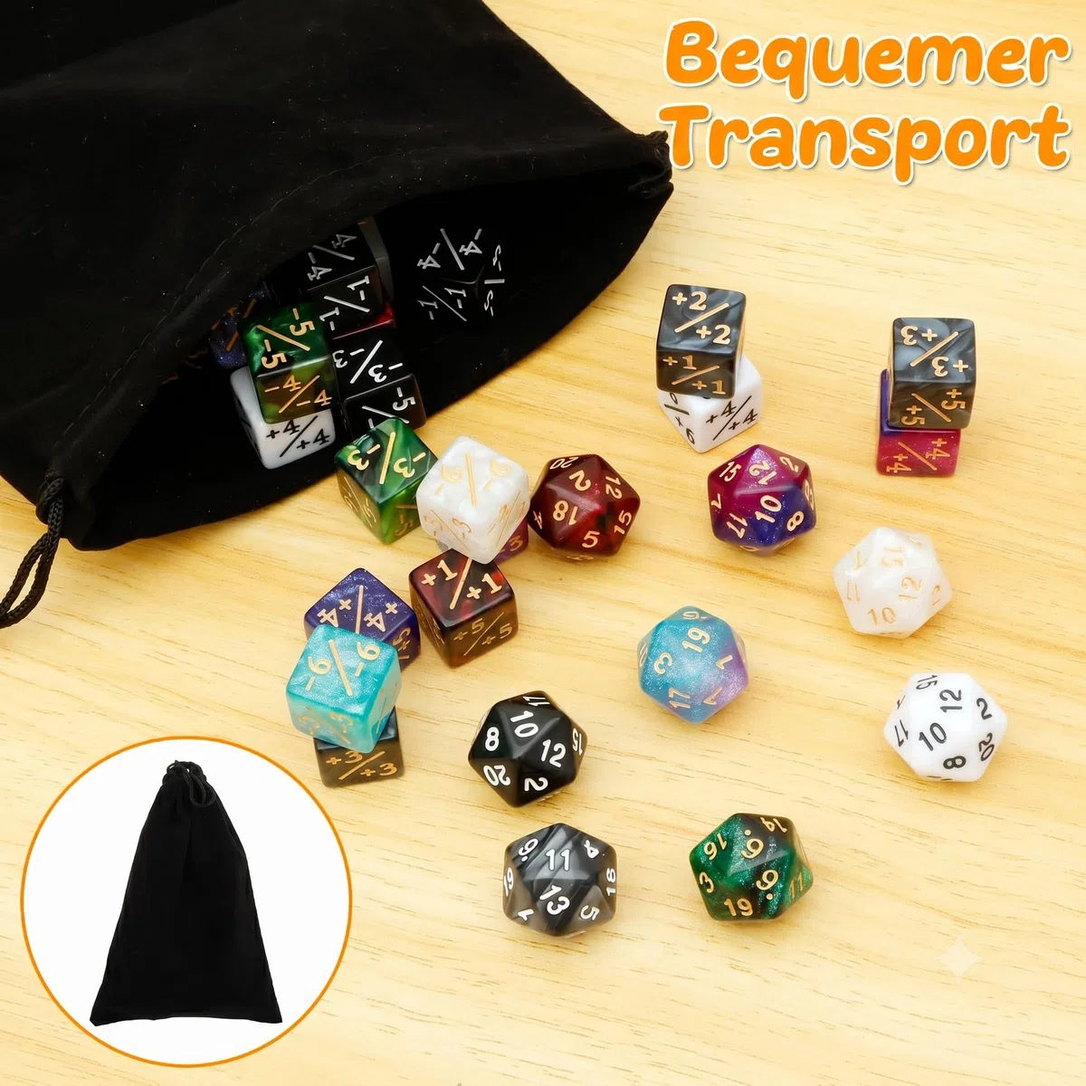 56 contatori per dadi compatibili con MTG CCG, accessori per gioco di carte con sacchetti, dadi Magic per feste da tavolo