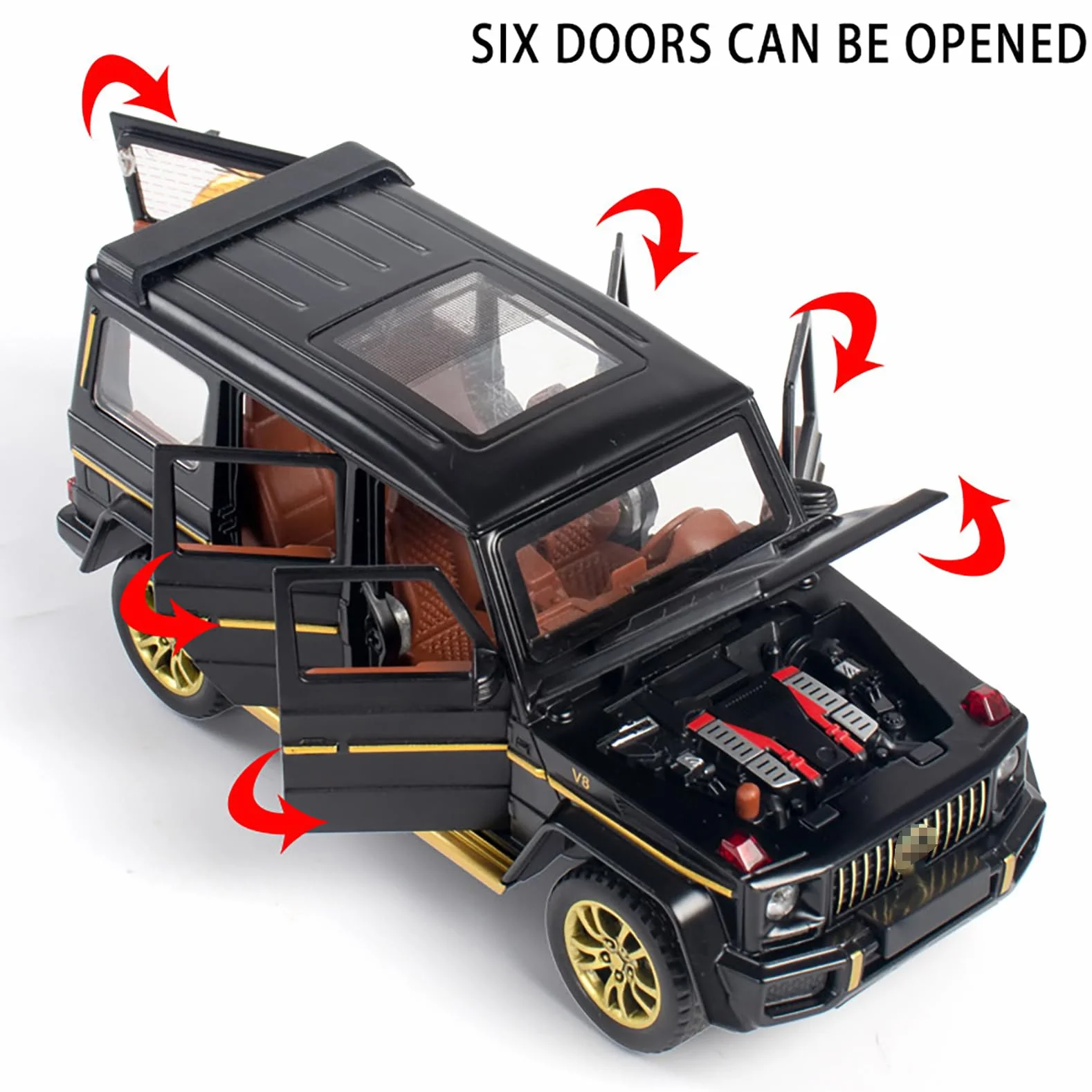 G63 AGM 1:32 Modellino Macchinina con Luce e Musica, Funzione Pull-Back, Pressofuso in Lega, Ideale per Bambini dai 3 anni e Collezionisti (Rosso)