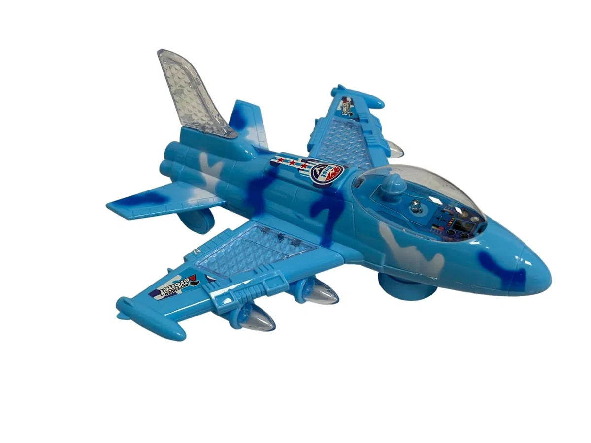 Aereo Giocattolo con Luci Suoni e Movimento Mistero Bump & Go Aereoplano Super Jet Giocattolo con Movimento con luci Suoni Musica Aereo Grande Giocattolo,Colori Assortiti (b)