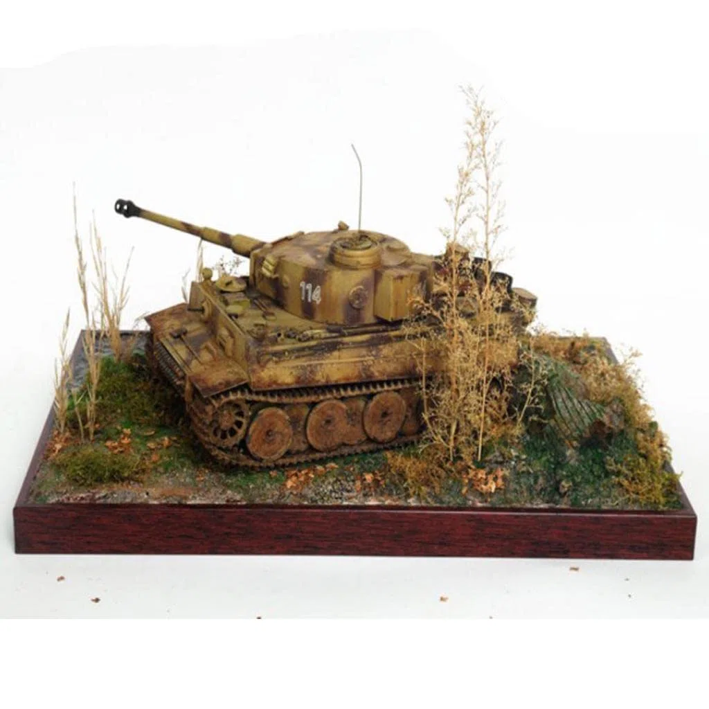 Modello di Costruzione in Legno con Base di Sabbia E Erba, Vassoio per Diorama, Giocattolo Architettonico Dipinto, Adatto per Regali, Decorazione per, 30x20 cm