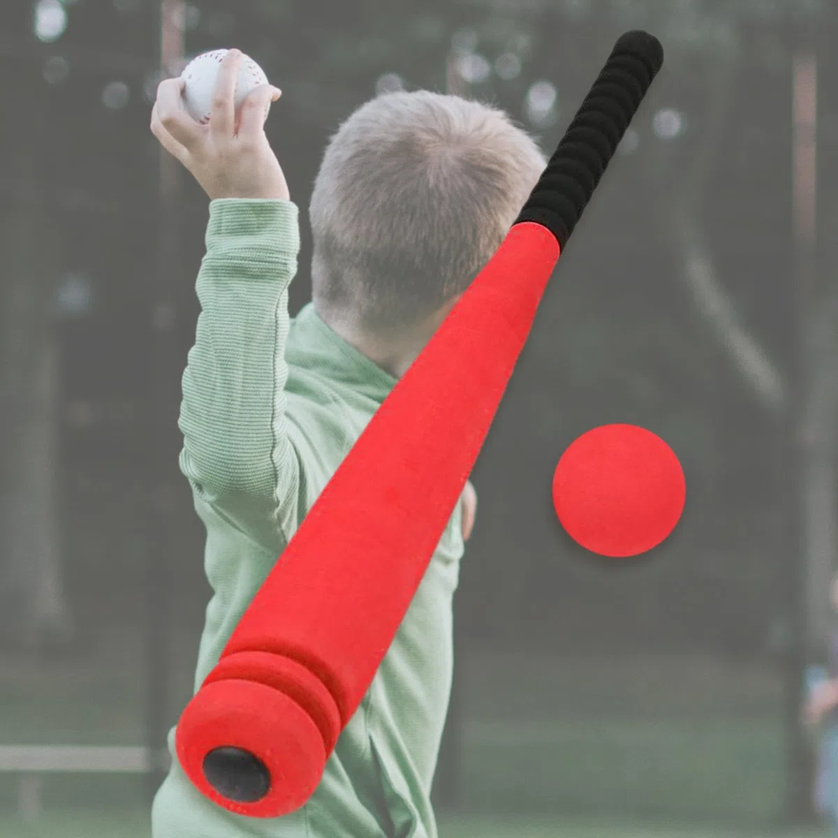Mazza da Baseball E Palla, Durevole, Sviluppa Coordinazione, Esercizio Fisico, Pratica Mazze da Baseball per Adulti E Bambini, Rosso