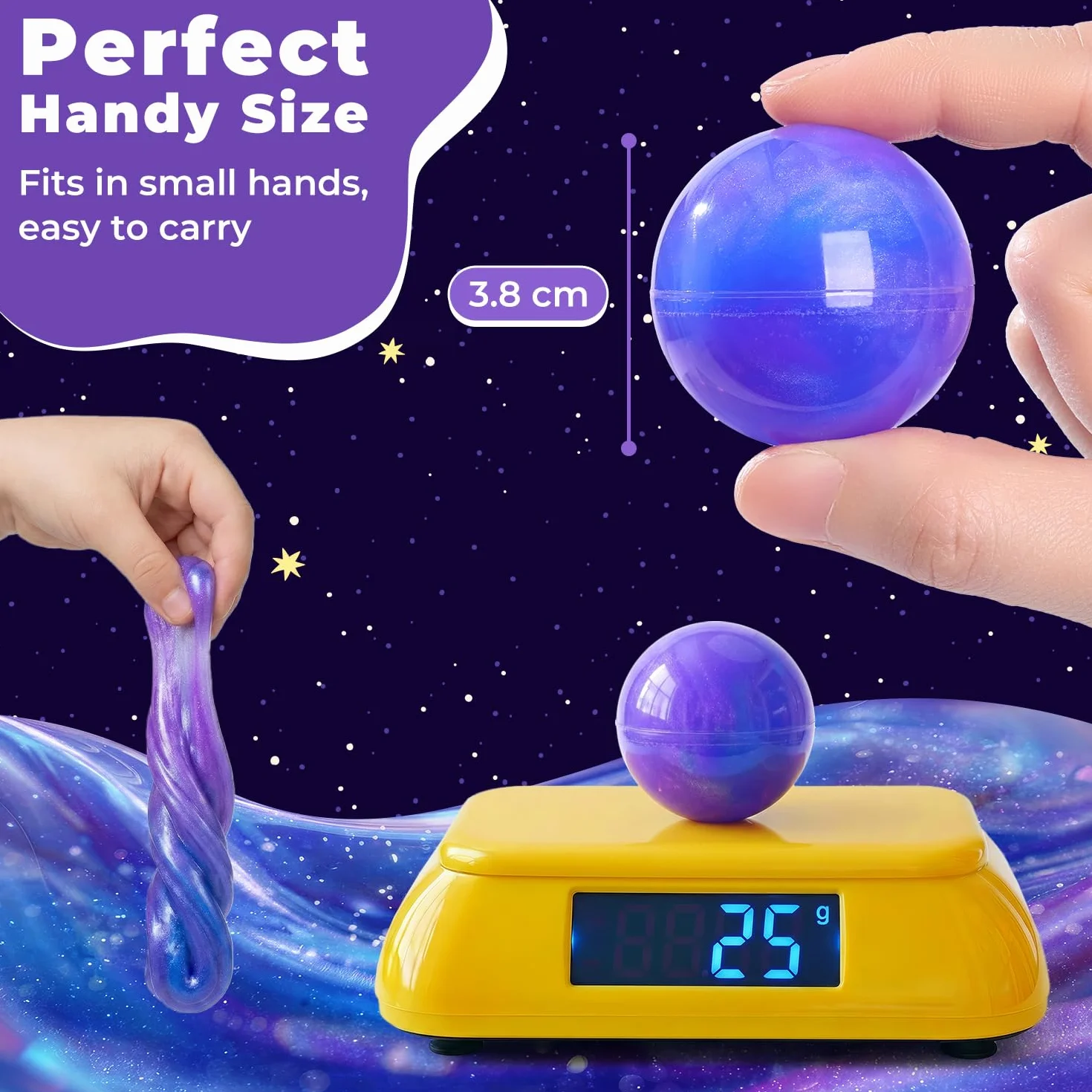 Theefun Slime Party Favors, 24 Pack Galaxy Slime Ball Party Favors – Elastico, non appiccicoso, antistress e sicuro per ragazze e ragazzi, perfetto per feste, ricompense in classe