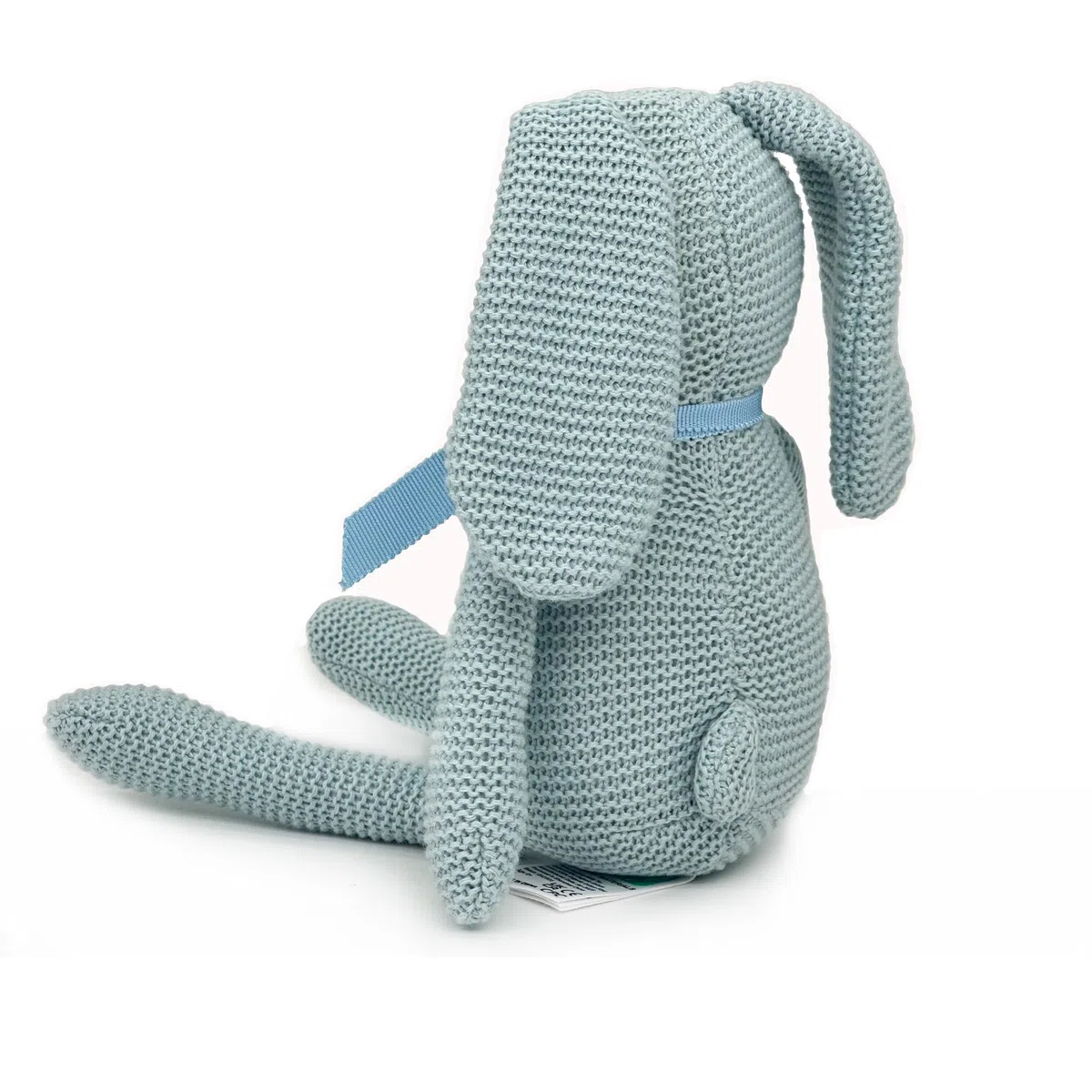 FLUFFYFUN Coniglio Peluche Neonato 100% Cotone biologico 18cm blu