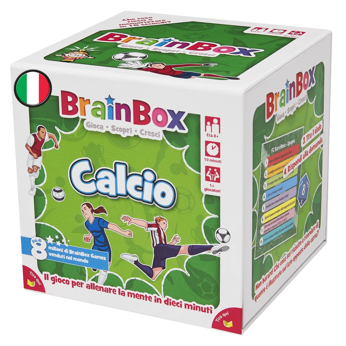 Asmodee - BrainBox: Calcio, Gioco per Imparare e Allenare la Mente, 1+ Giocatori, 8+ Anni, Ed. in Italiano, G1-13909