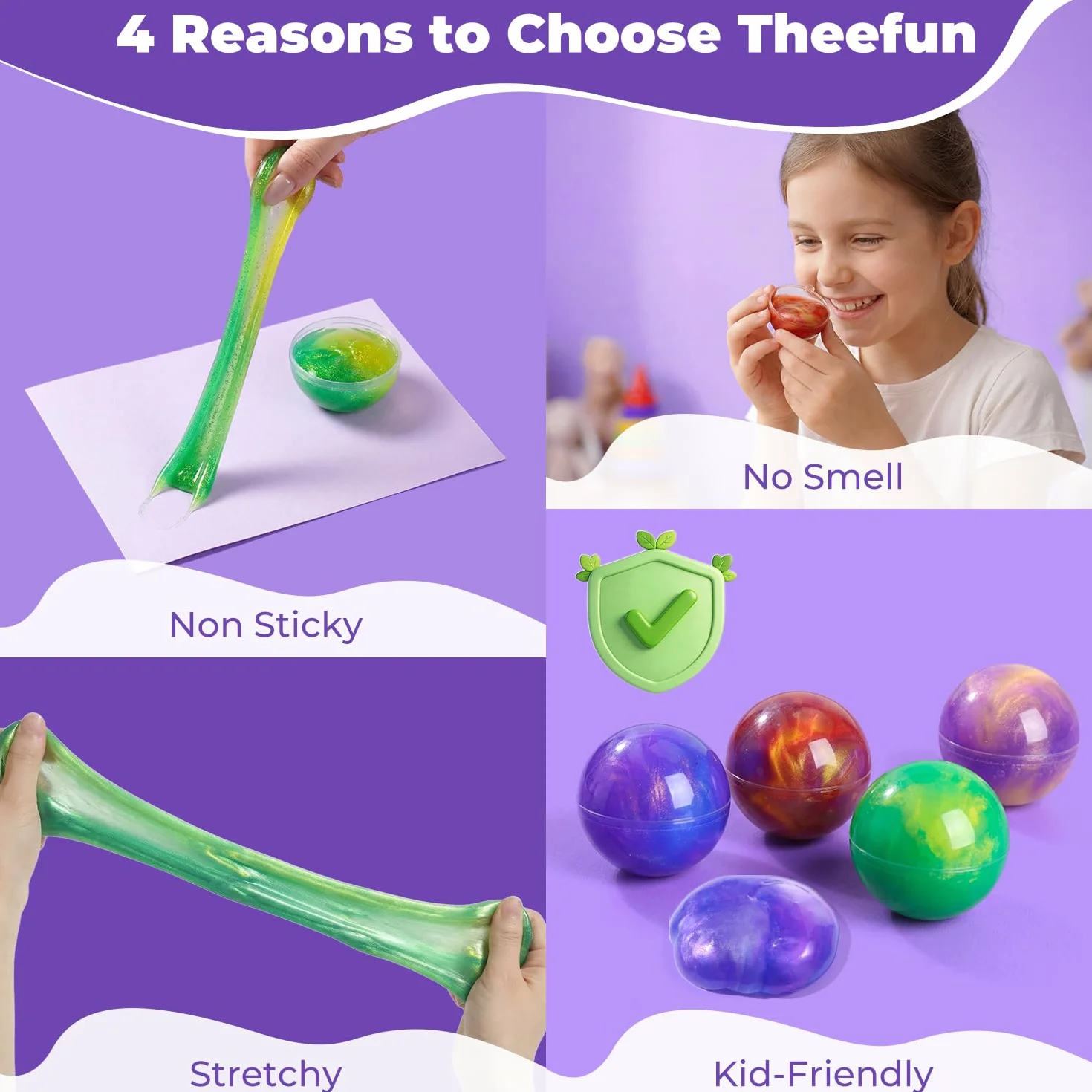 Theefun Slime Party Favors, 24 Pack Galaxy Slime Ball Party Favors – Elastico, non appiccicoso, antistress e sicuro per ragazze e ragazzi, perfetto per feste, ricompense in classe