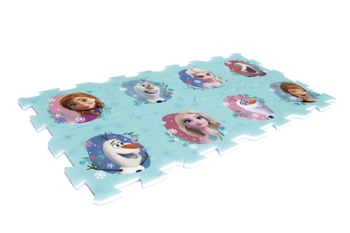 ARDITEX - Set di tappeti a forma di puzzle, realizzato in schiuma Disney Frozen - 111 x 57 cm - Colore azzurro