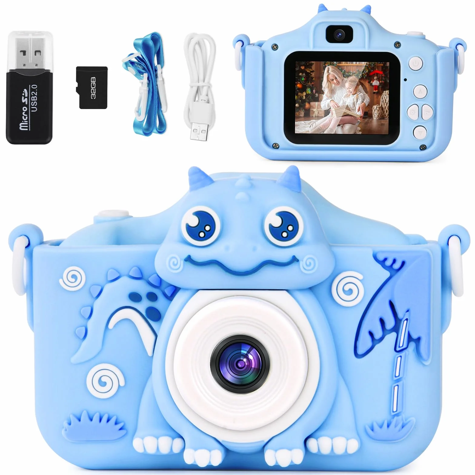 OSDUE Fotocamera per Bambini, 40MP Video HD con Schermo da 2 Pollici, Videocamera Digitale con Scheda 32GB - Regali per Ragazze e Ragazzi 3-10 Anni