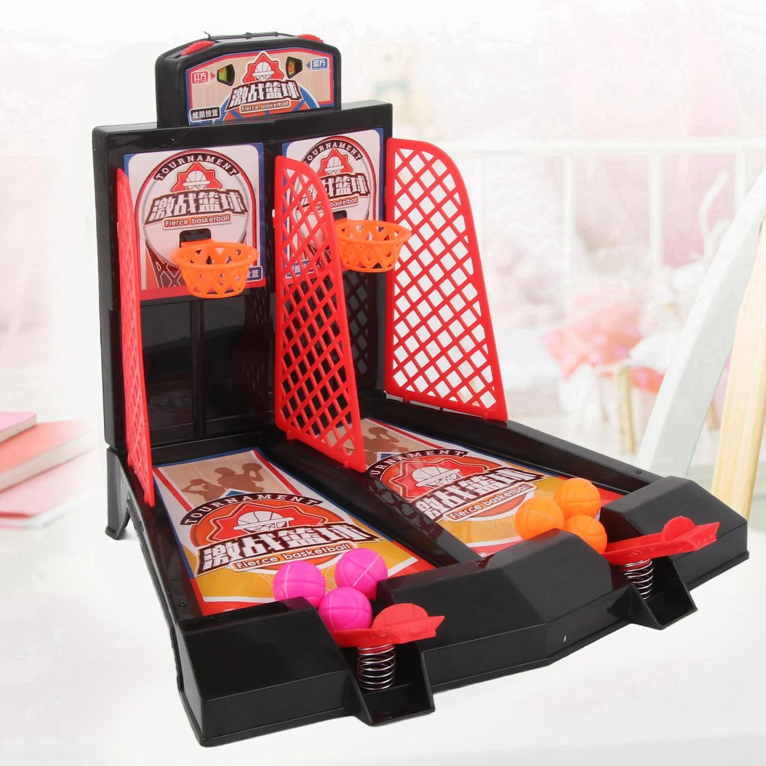 VGEBY Basket da Tavolo, Gioco da Tavolo per Pallacanestro per Bambini Gioco di Tiro con Catapulta per Bambini Gioco per Adulti
