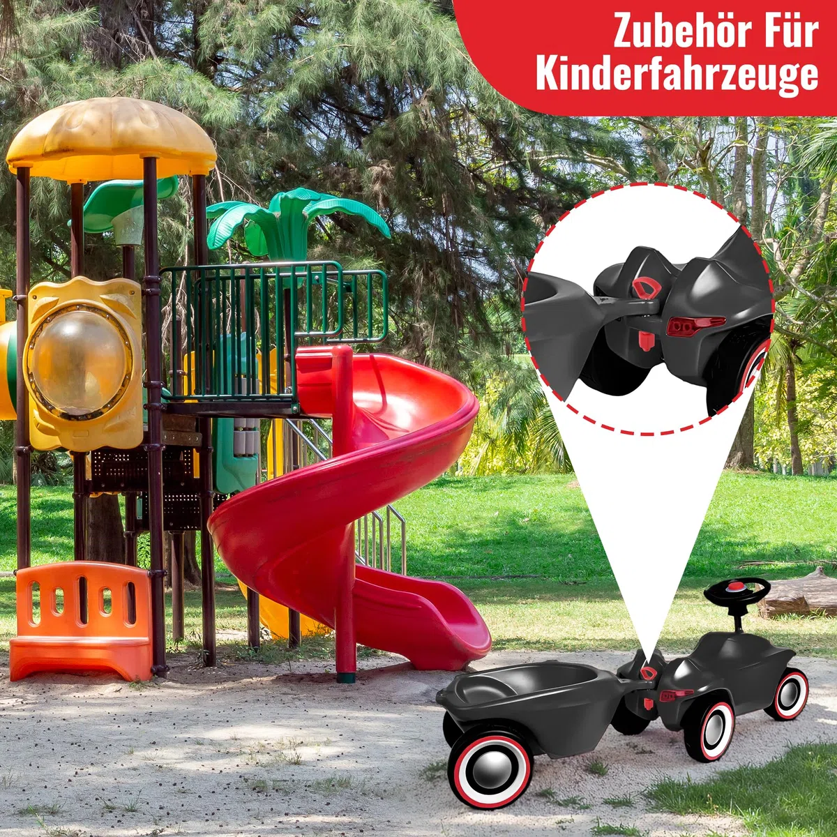 Enhon 2 Stück Ersatzkupplungsstift für Big Bobby Car Classic, Rot Anhängerkupplungsstift, Zubehör für Kinderfahrzeuge, Hochwertiger Kunststoff