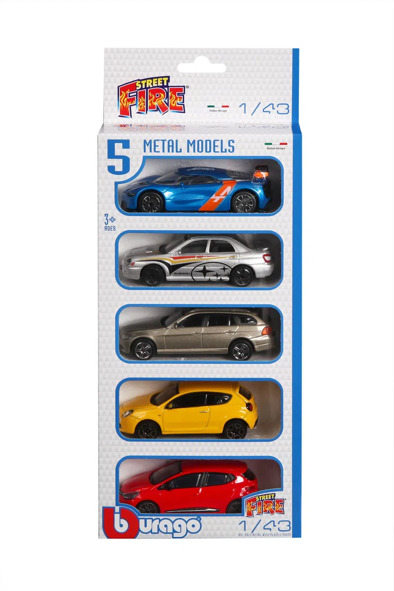 Bburago Maisto France- Confezione da 5 veicoli 1/43, 30007, Aleatoire