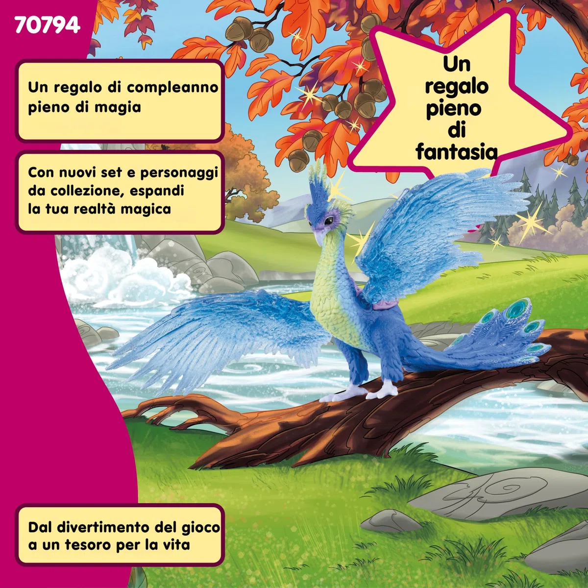 SCHLEICH BAYALA | Pavone Magico 70794 | figura dettagliata con ali trasparenti mobili e magnete | regalo per bambine e bambini | personaggio da gioco dai 5 anni | 18 x 30 x 17 cm