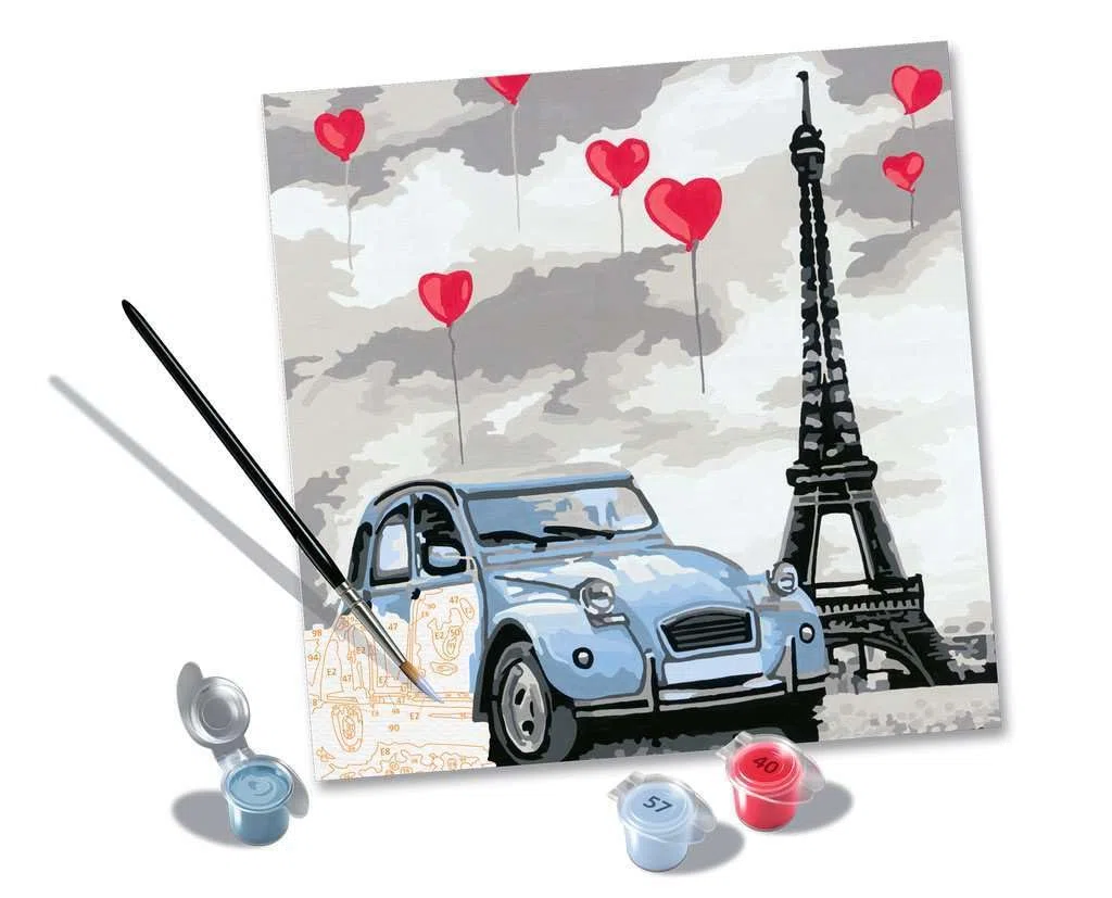 Ravensburger - CreArt Parigi, Dipingere per Rilassarsi, Contiene Una Tavola Prestampata e Un Tracciato Che Guida l'Attività, Hobby per Adulti e Ragazzi- Misure Tavola 20 x 20 cm