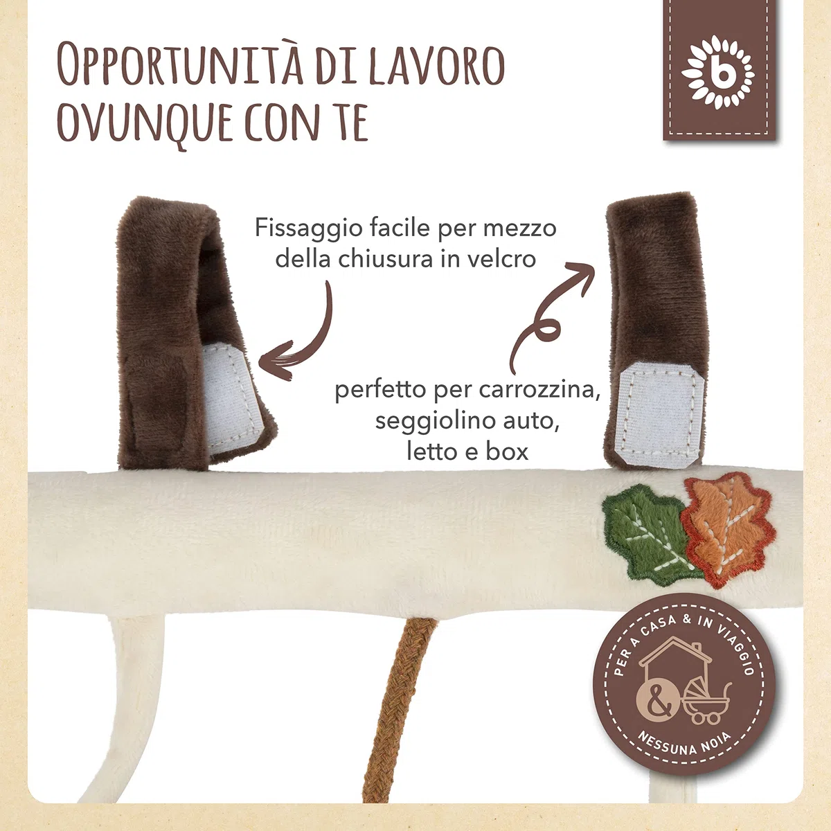 BIECO Catena per carrozzina a forma di riccio, ca. 30 x 21 cm, giocattolo maxi cosi, per lettino o box con ciondolo ad arco, gioco di attività, giocattolo mobile con anelli di presa