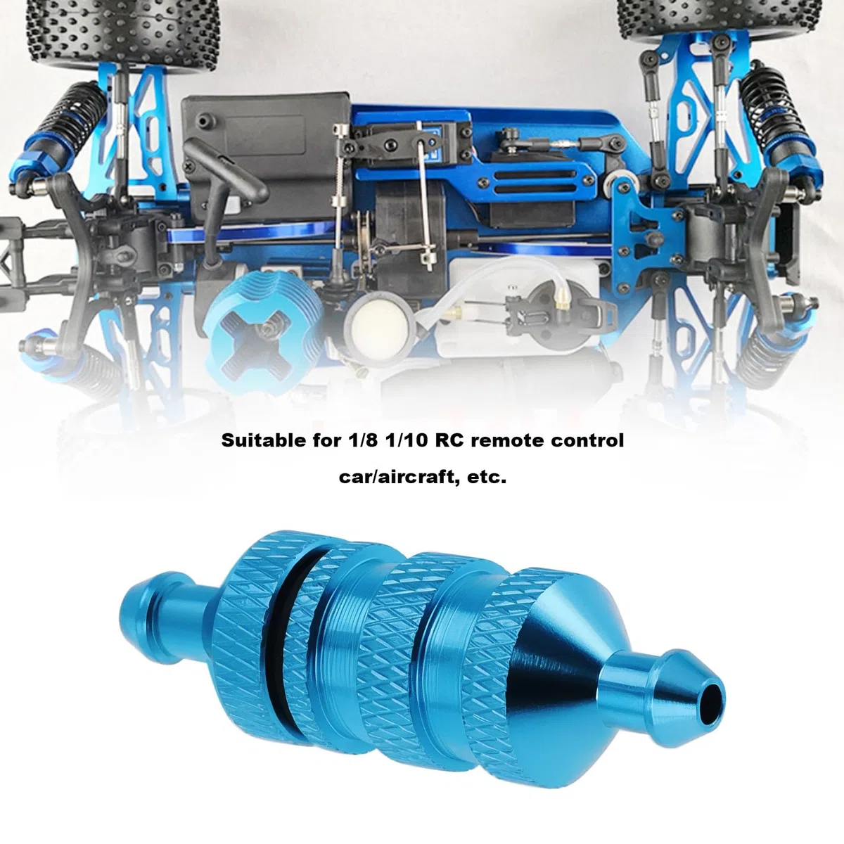 2 Pezzi RC Filtro Olio Combustibile In Lega Di Alluminio Per 1/8 1/10 Scala RC Modello Di Auto Pezzi Di Ricambio Modello Di Auto Accessorio RC Motore Filtro Carburante