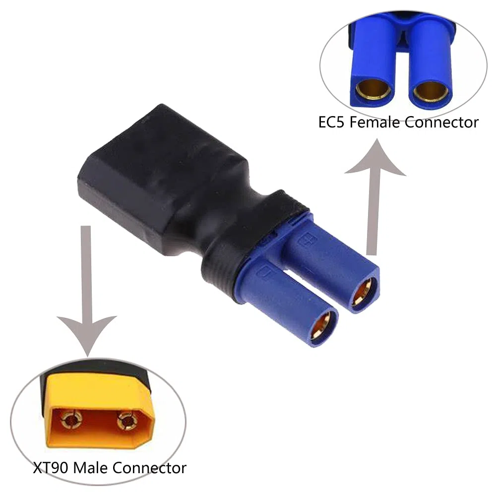 2 connettori XT90 maschio a EC5 femmina adattatore e 2 connettori XT90 femmina a EC5 maschio adattatore per batterie RC LiPo