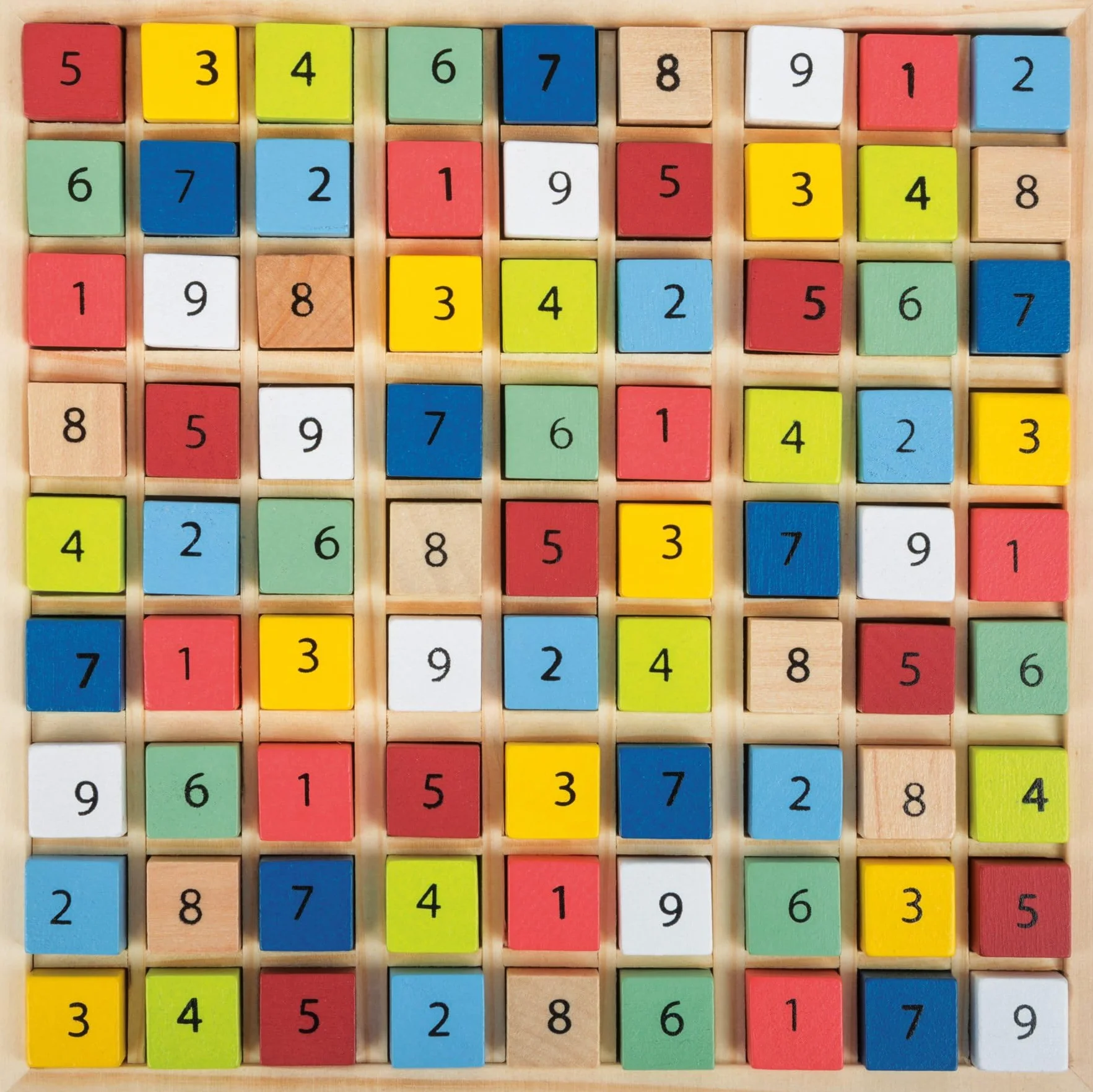 Small Foot 11164 Sudoku Colorato Educare in Legno 81 Cubi Numerici dai 6 Anni