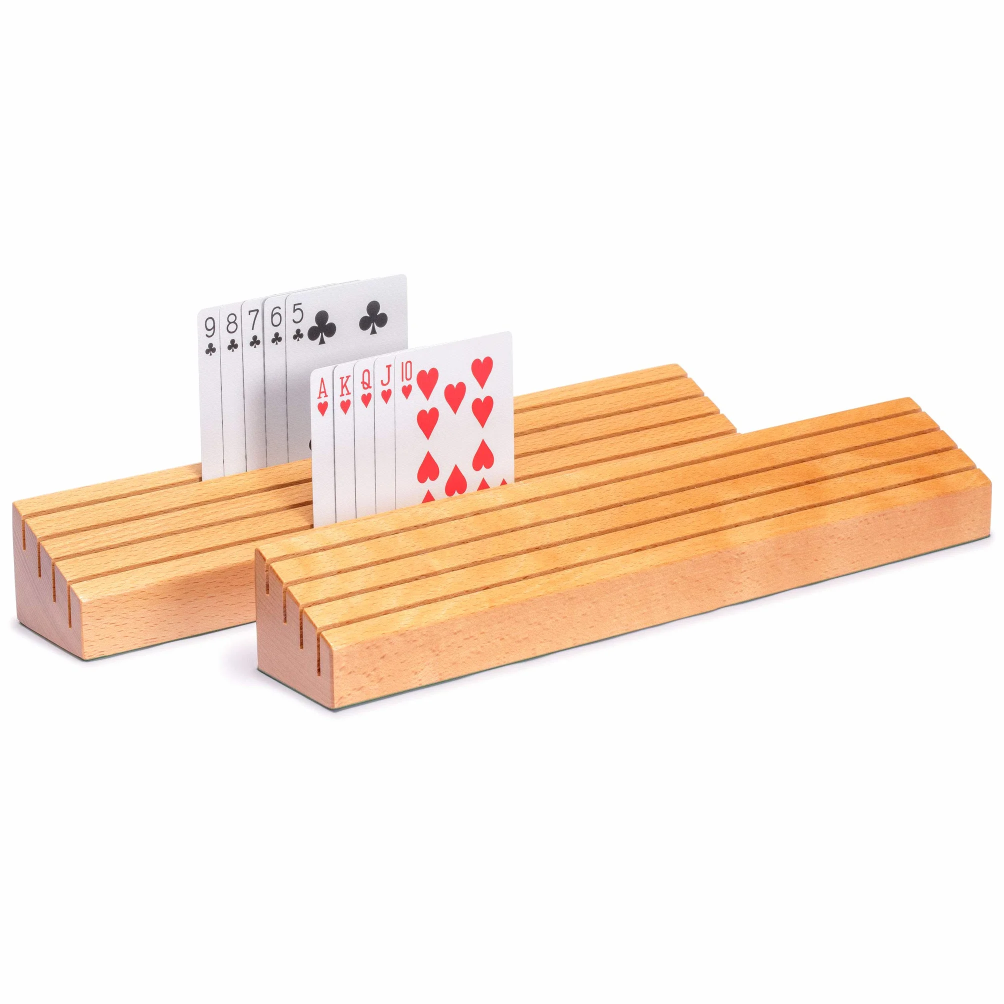 Yellow Mountain Imports, Porta Carte da Gioco XL in Legno Massello di Faggio - Set da 2