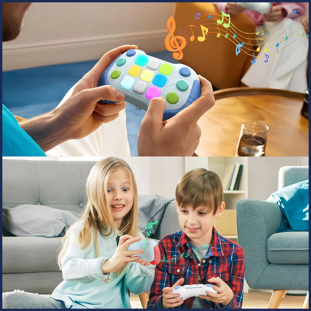 Pop Elettronico Gioco Giallo, Macchina da Gioco Fidget per Sensoriale, Giocattoli Sensoriali Fidget per Autismo, Rompicapo Veloce Giocattolo Manuale per Alleviare lo Stress Bambini e Adulti