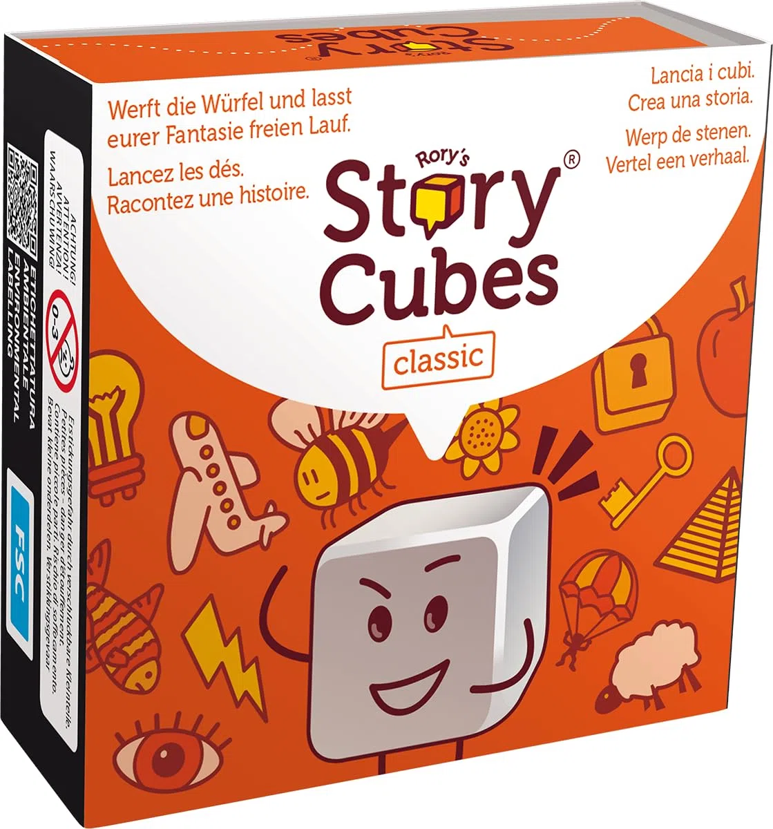 Zygomatic, Rory's Story Cubes Classic, versione DE, gioco di famiglia cooperativo per 1 o più giocatori dai 6 anni in su, gioco di dadi con 20 minuti di gioco per partita, multilingue