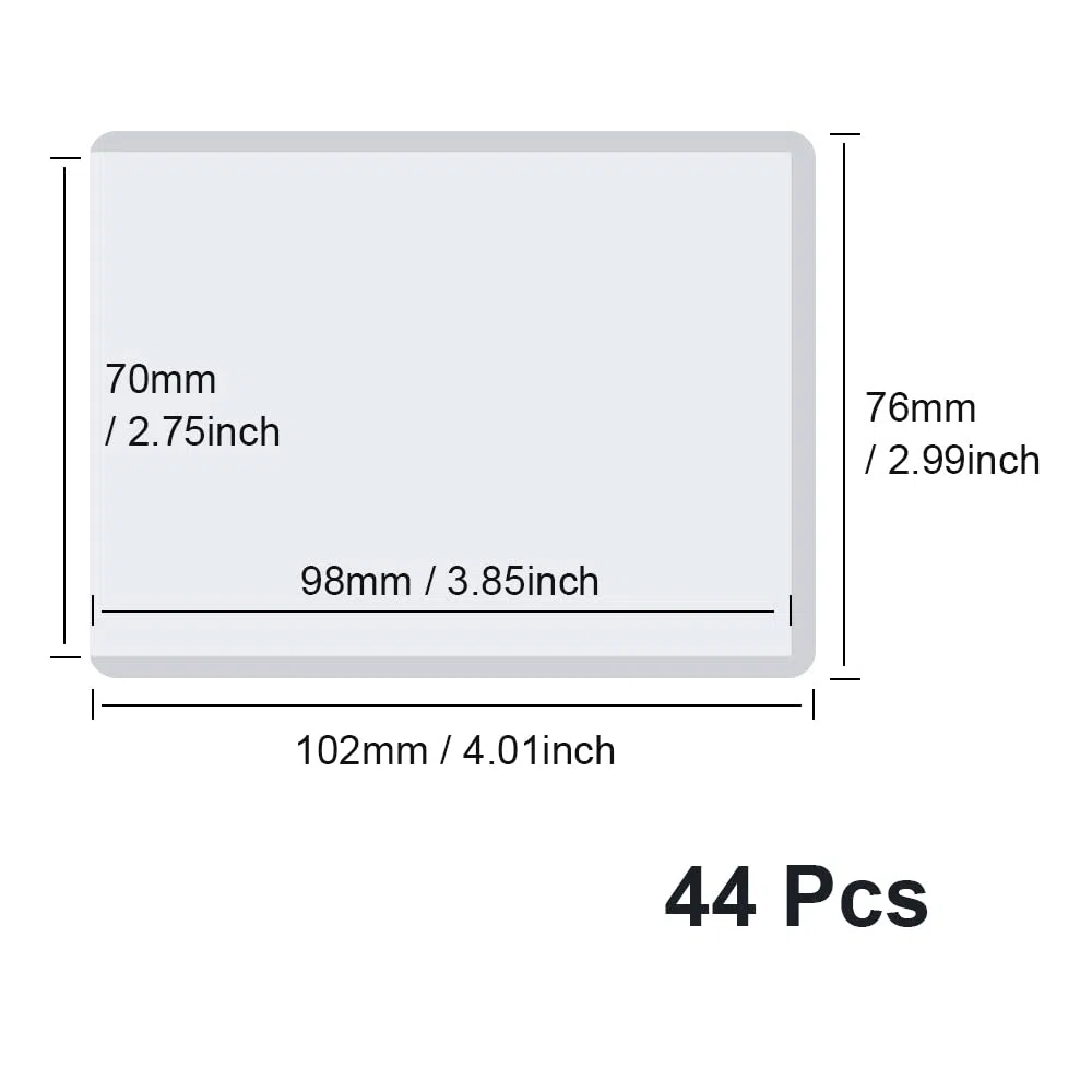 Clear Toploaders-44pcs 76 x 102 mm Clear Hard Card Sleeves, manicotti di carte di gioco, proteggere Top Loader manicotti di carte, per la maggior parte delle carta (bianco trasparente)