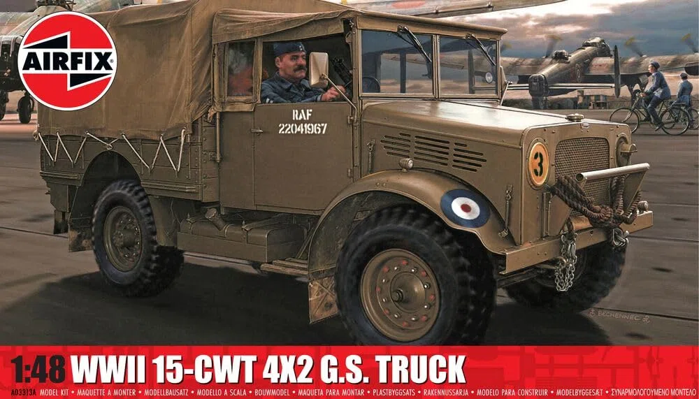 Airfix A03313A Camion G.S. 4 x 2 G.S; della Seconda Guerra Mondiale RAF 15-CWT, Veicoli Militari per Bambini dai 8 Anni in su