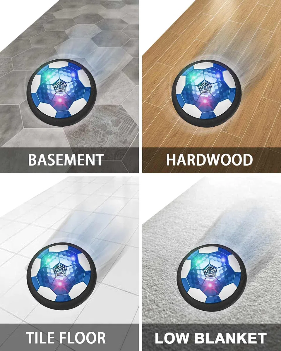 Maxesla Pallone Calcio Fluttuante Ricaricabile, Pallone Fluttuante con LED Luce Air Power Soccer Disc da Allenamento in Schiuma Morbida Paraurti per Indoor & Outdoor, Giocattoli Sportivi per Bambini