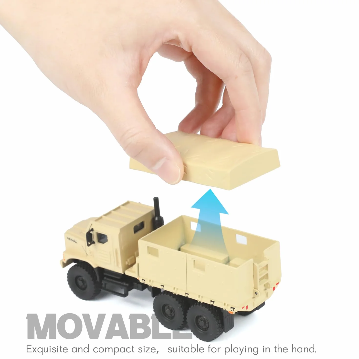 NUOTIE 1/64 MTVR MK23 Medio Tactical Truck Modello Camion Militare Fuoristrada Veicolo Die-cast Metallo Modello Kit Auto Blindata Camion Militare Multifunzionale Armored per Collezione o Regalo