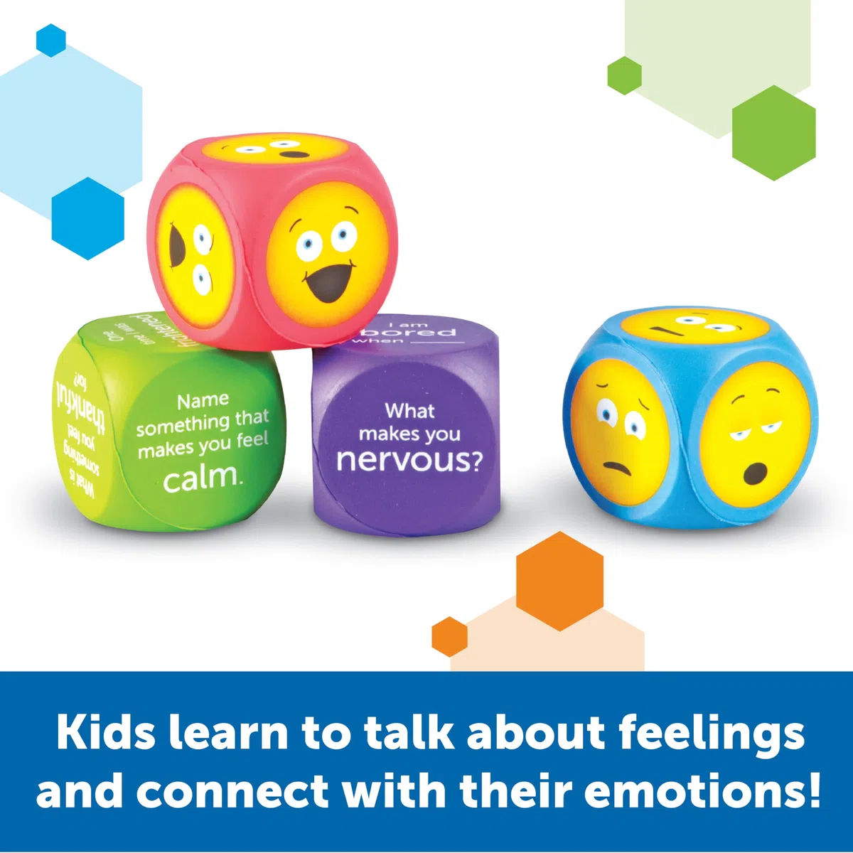 Learning Resources Dadi con Emoji in Schiuma Morbida (Set da 4)