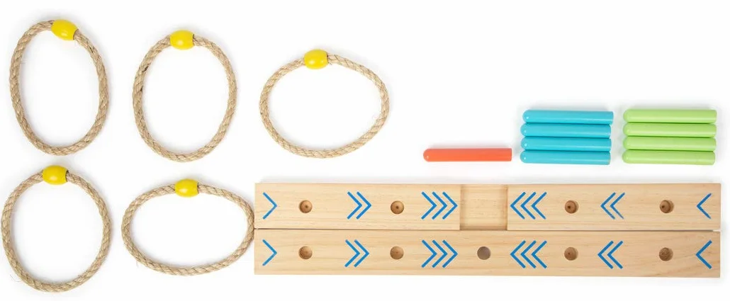 Small Foot 12035 Gioco di lancio con anelli Active in legno 100% certificato FSC, per il giardino, dai 3 anni in su Toys