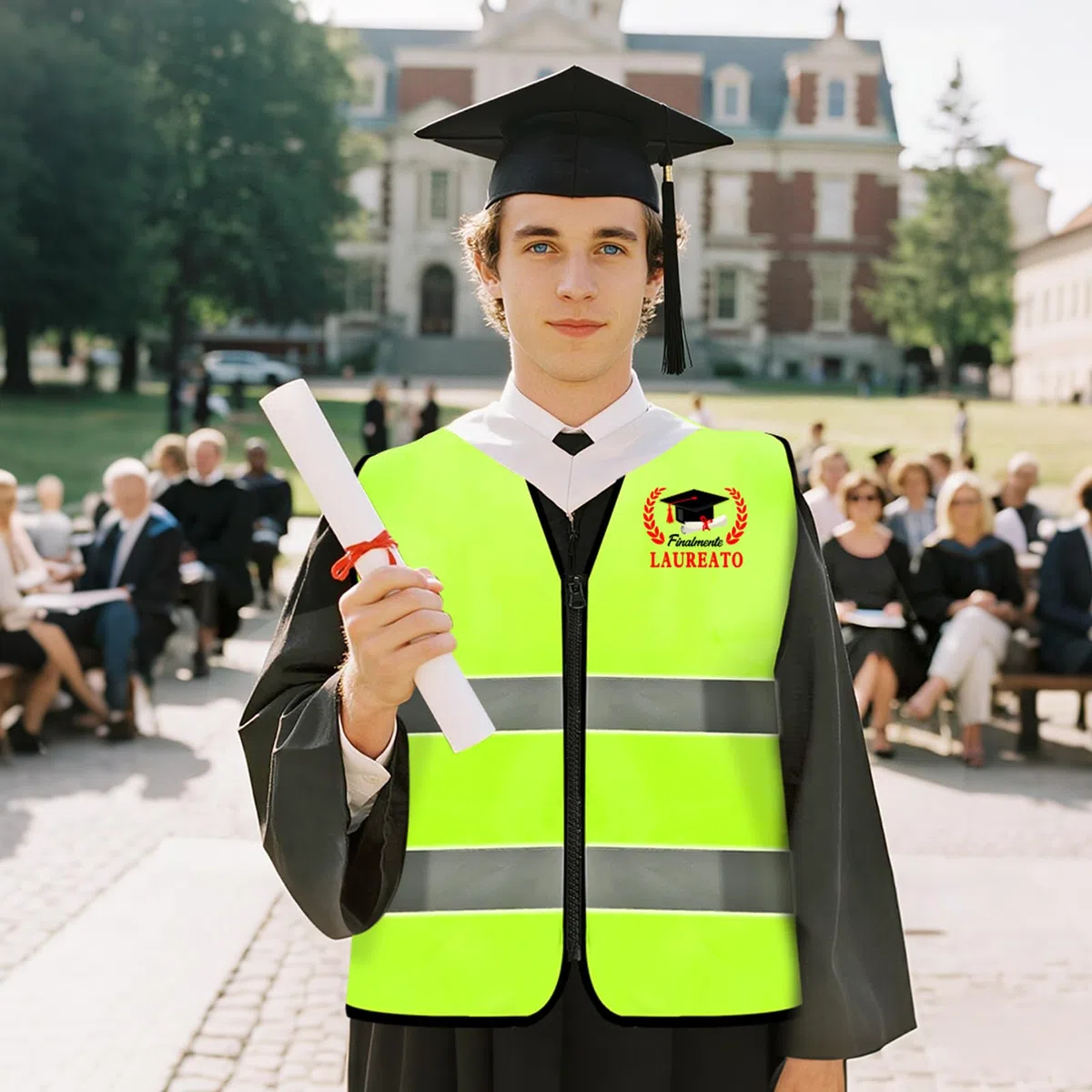 HOWAF Regalo Laurea Uomo, Gilet Laureato per Travestimento Costumi Scherzi Laurea Gadget Divertenti