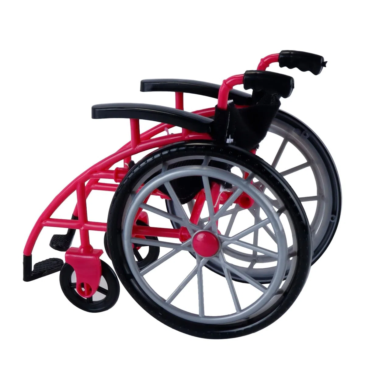 Set di bastoni per Sedia a rotelle in Miniatura per Bambole da 30 cm, Accessorio Rosso Rosa per Esposizione di Giochi per Bambole