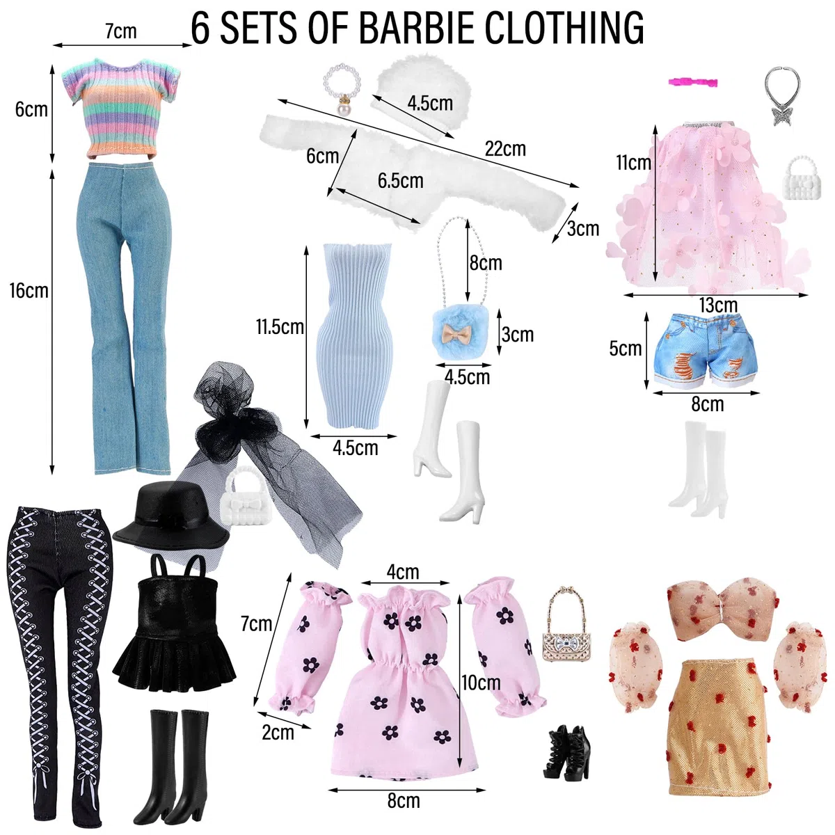 29 Pezzi Vestiti Bambola Accessori, Moda Completi Clothes Dolls and Accessories, Fashion Set Per 11.5 Pollici 30 cm Bambola